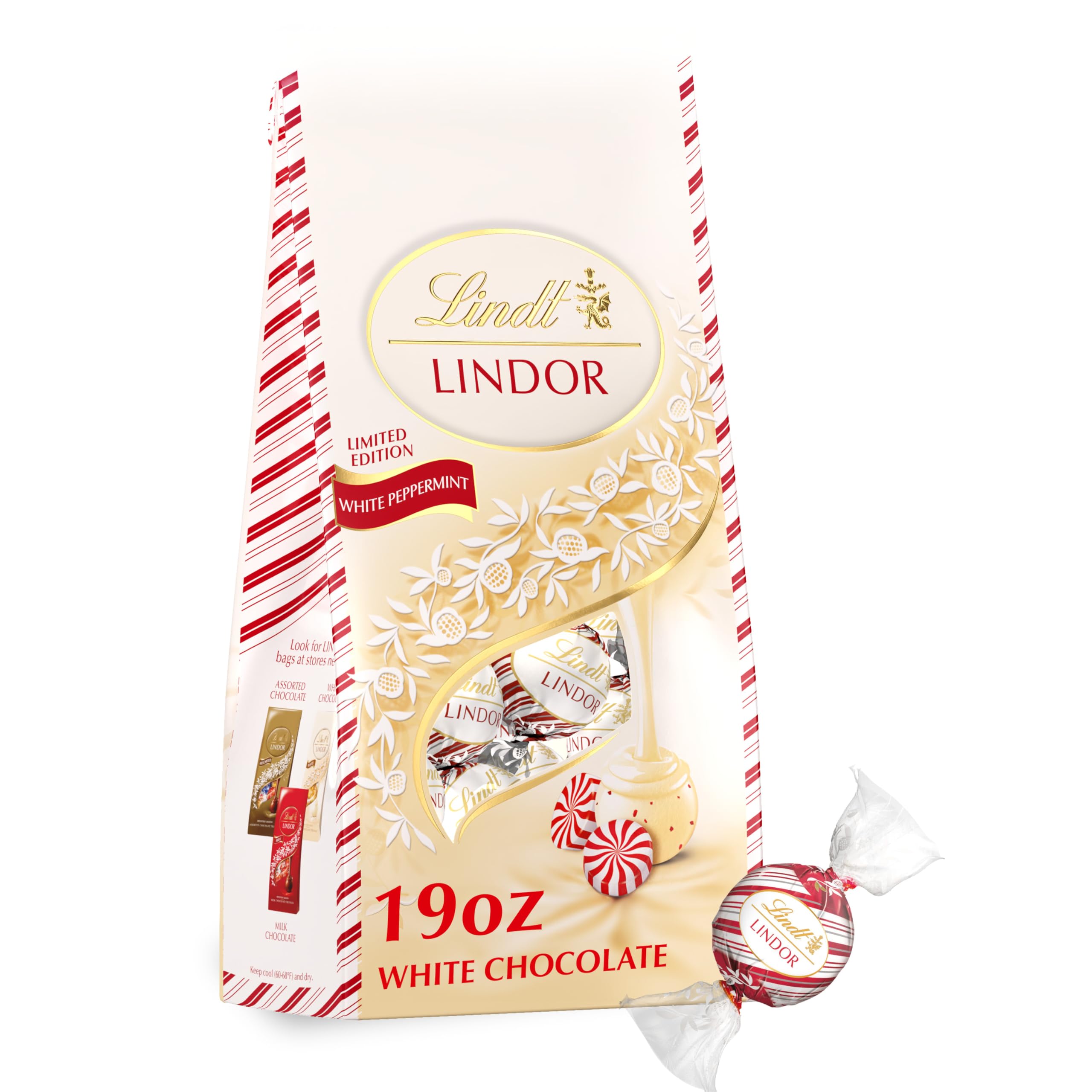 Lindt LINDOR Peppermint White Chocolate Truffles