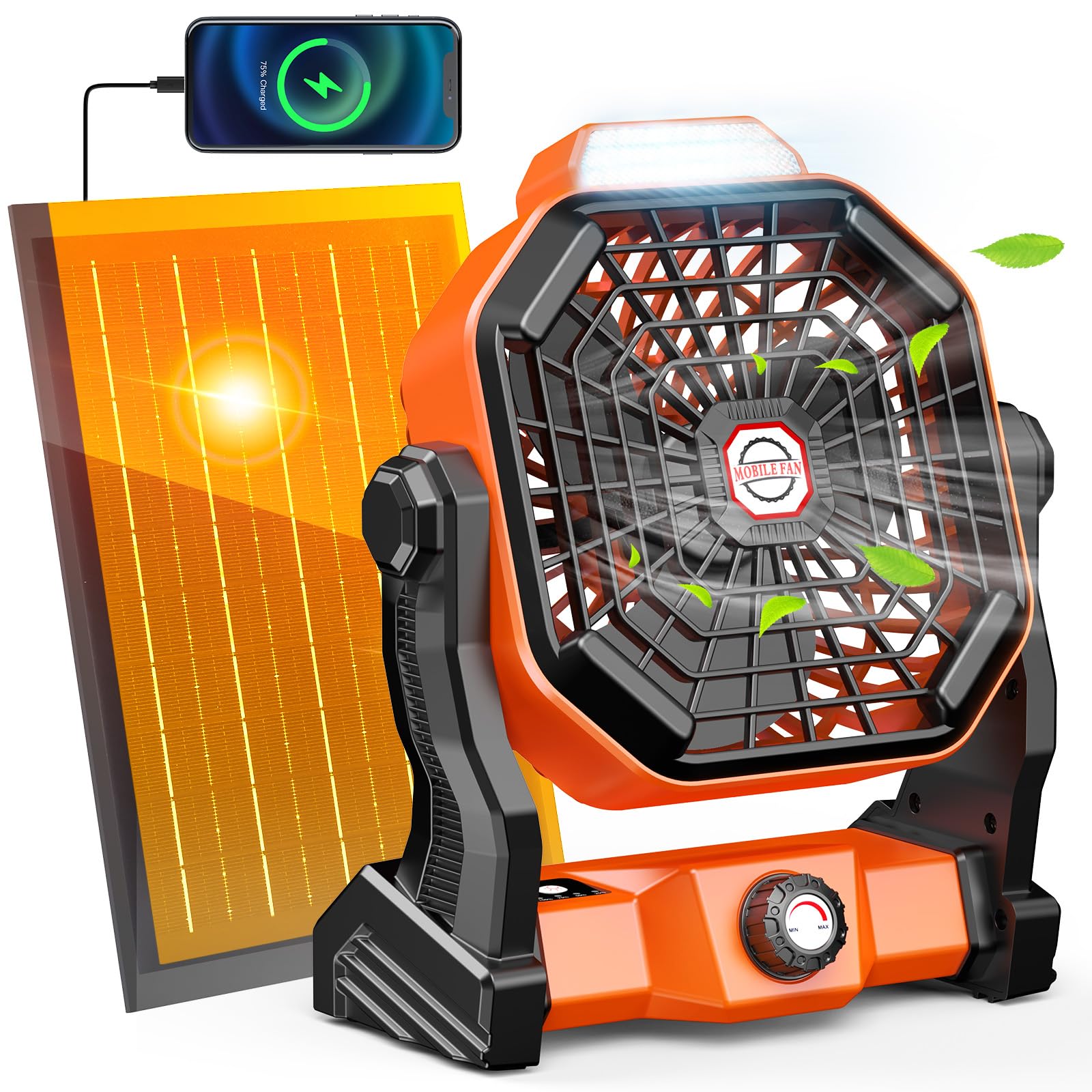 Solar-Powered Camping Fan (10800mAh)