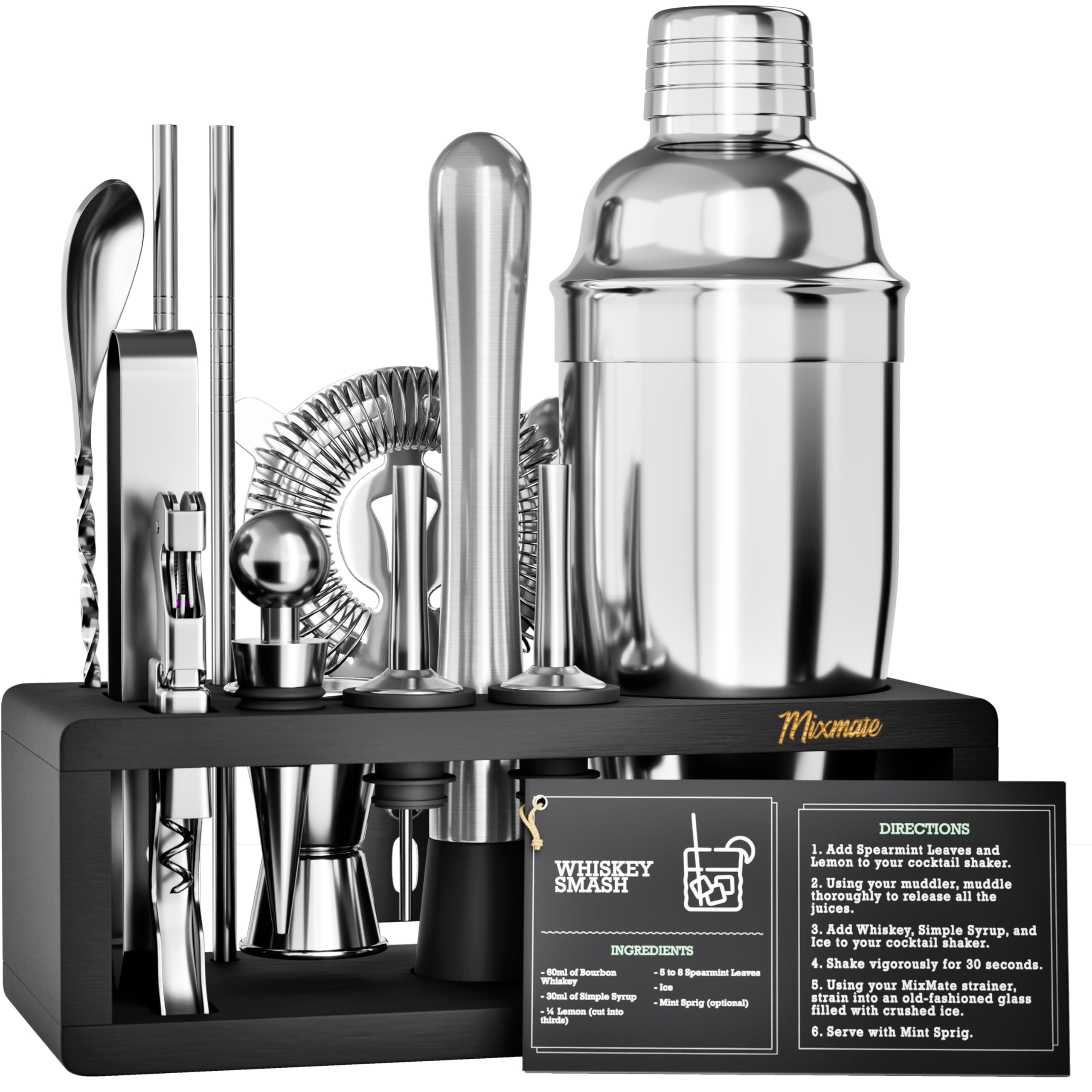 Mixology 15-Piece Bartender Kit with Stand