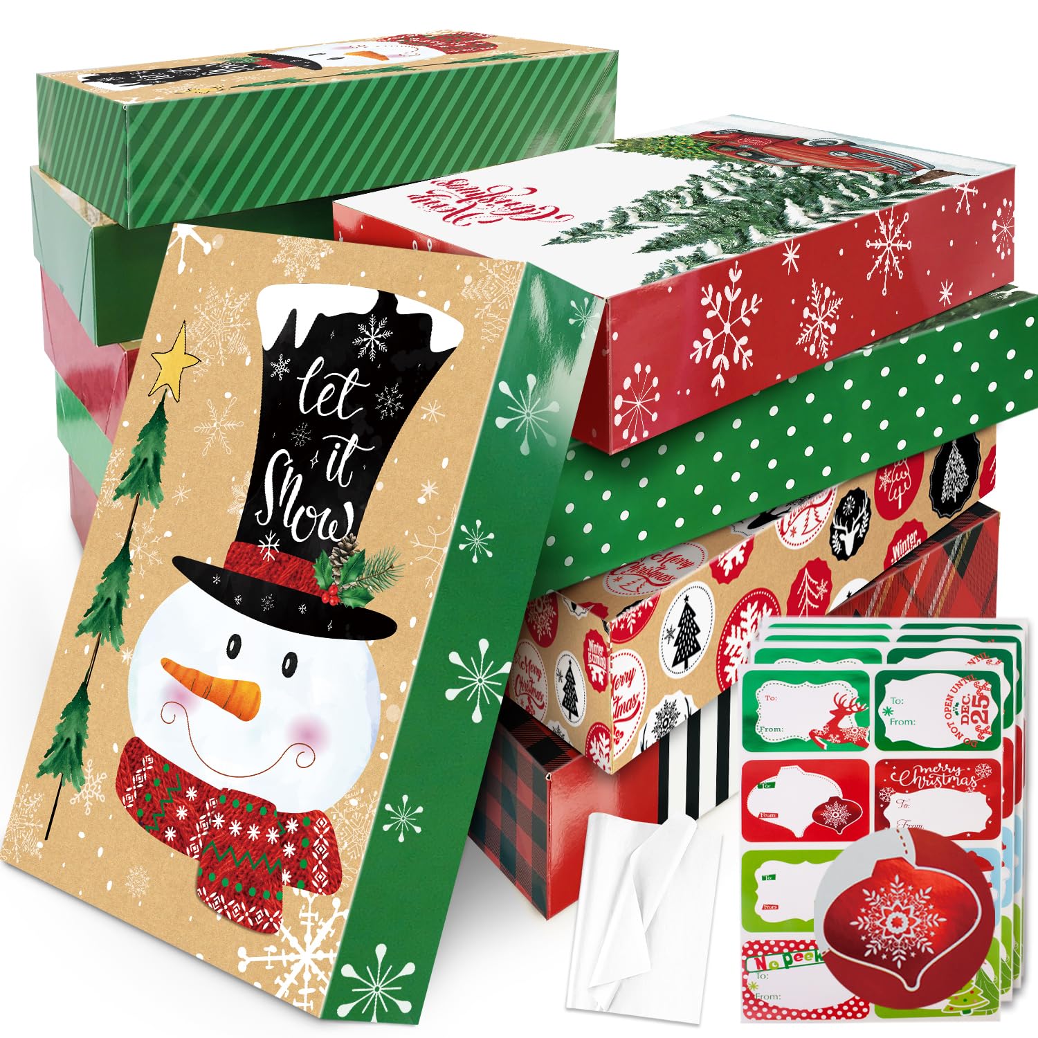 Bulk Oversized Christmas Gift Boxes (12-Pack)