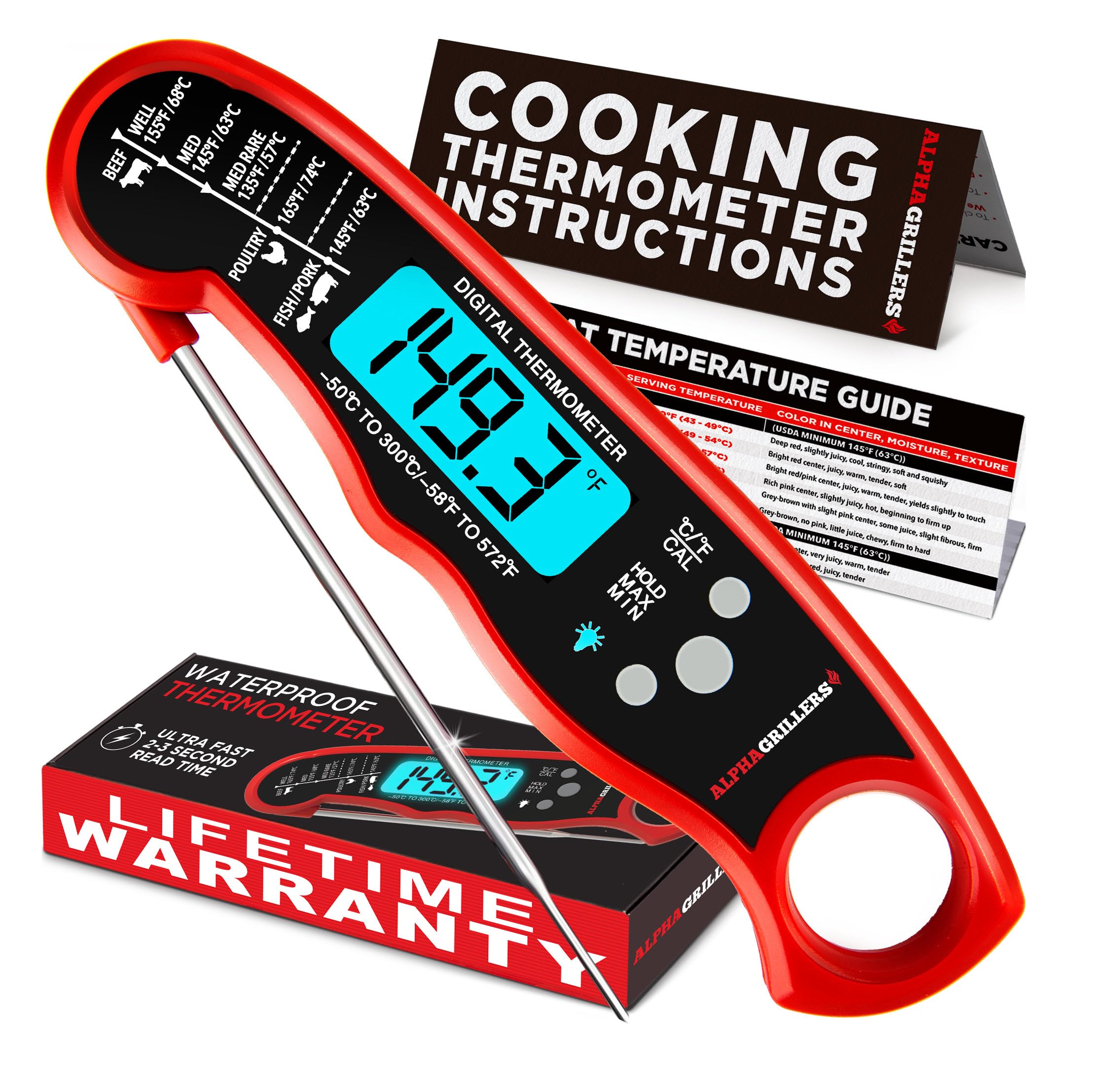 Alpha Grillers Digital Instant-Read Meat Thermometer