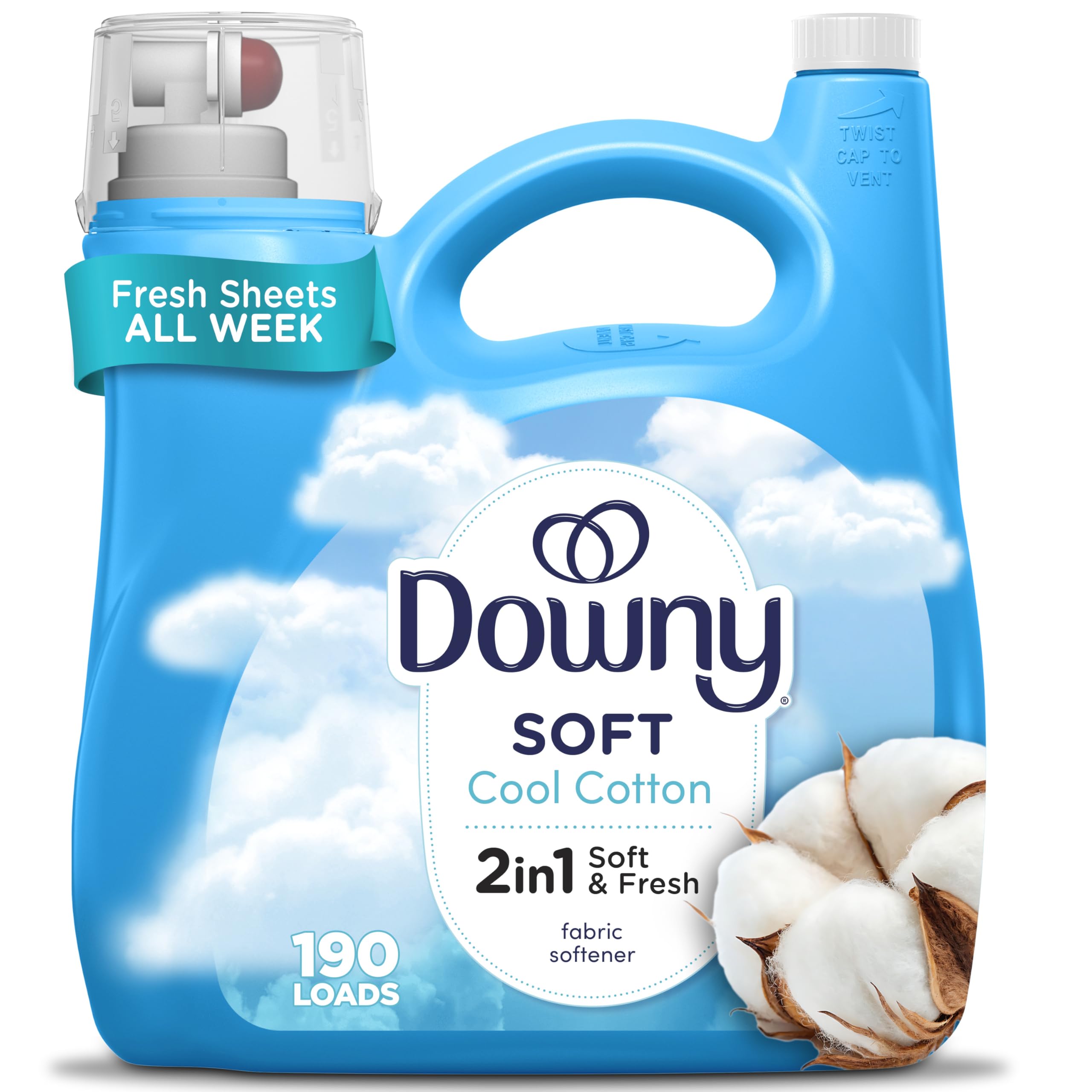 Downy 2‑in‑1 Soft & Fresh — Cool Cotton (140 fl oz)
