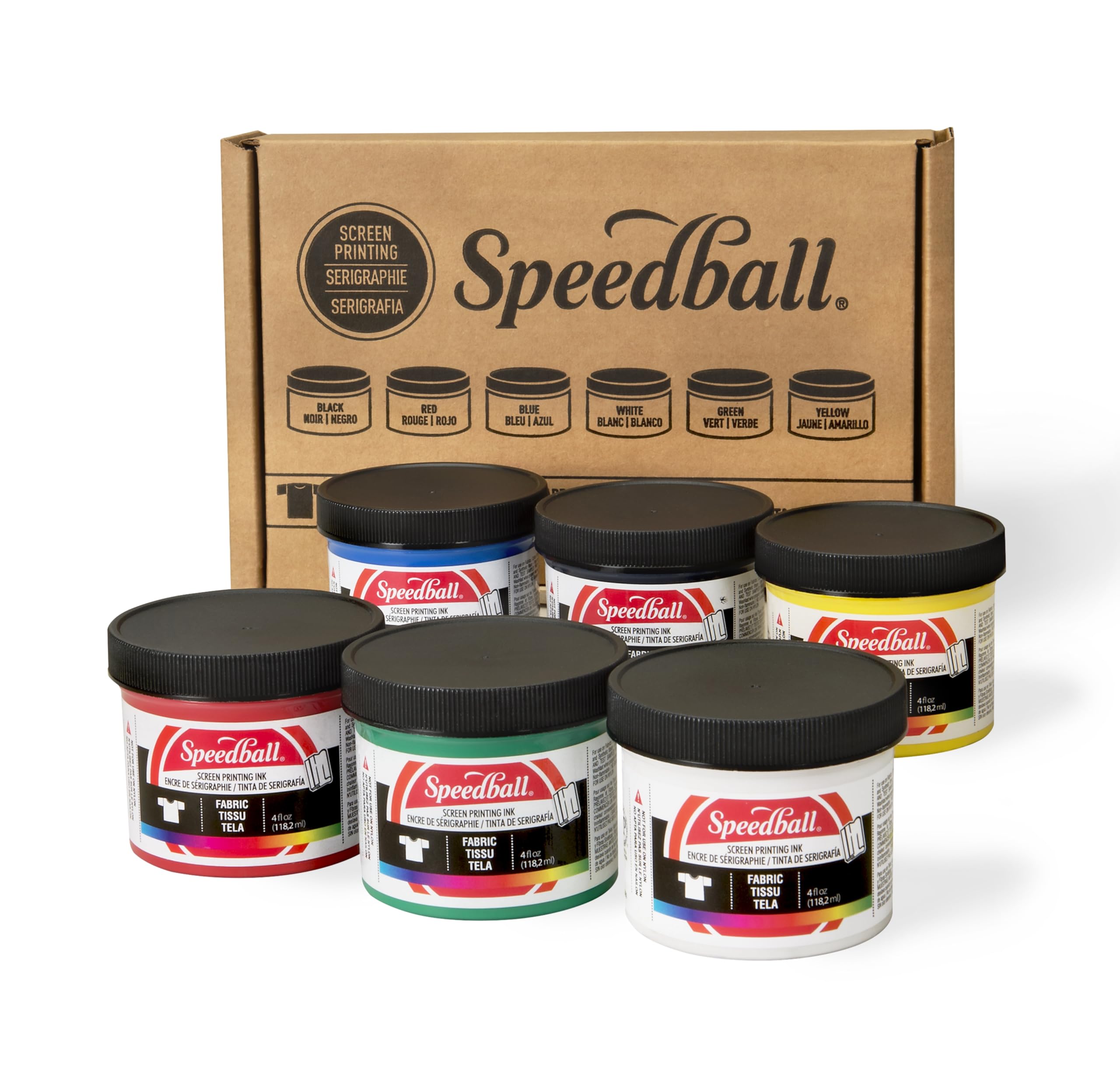 Speedball Fabric Ink Starter Set — 6 Colors (4 oz)