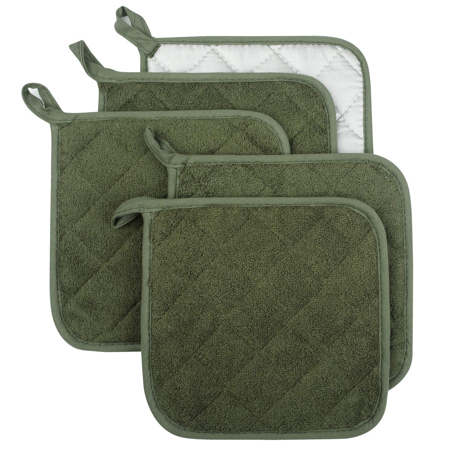 100% Cotton Terry Pot Holders (Set of 5)