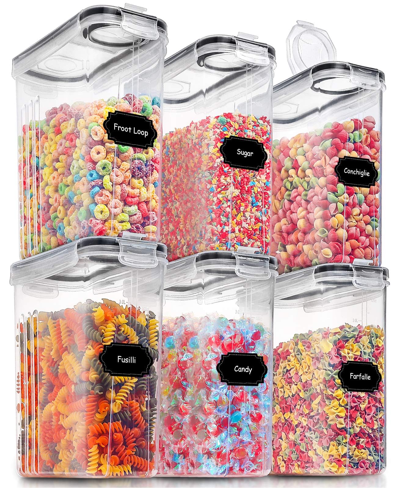 PRAKI 4L Airtight Cereal Containers (6-Pack)