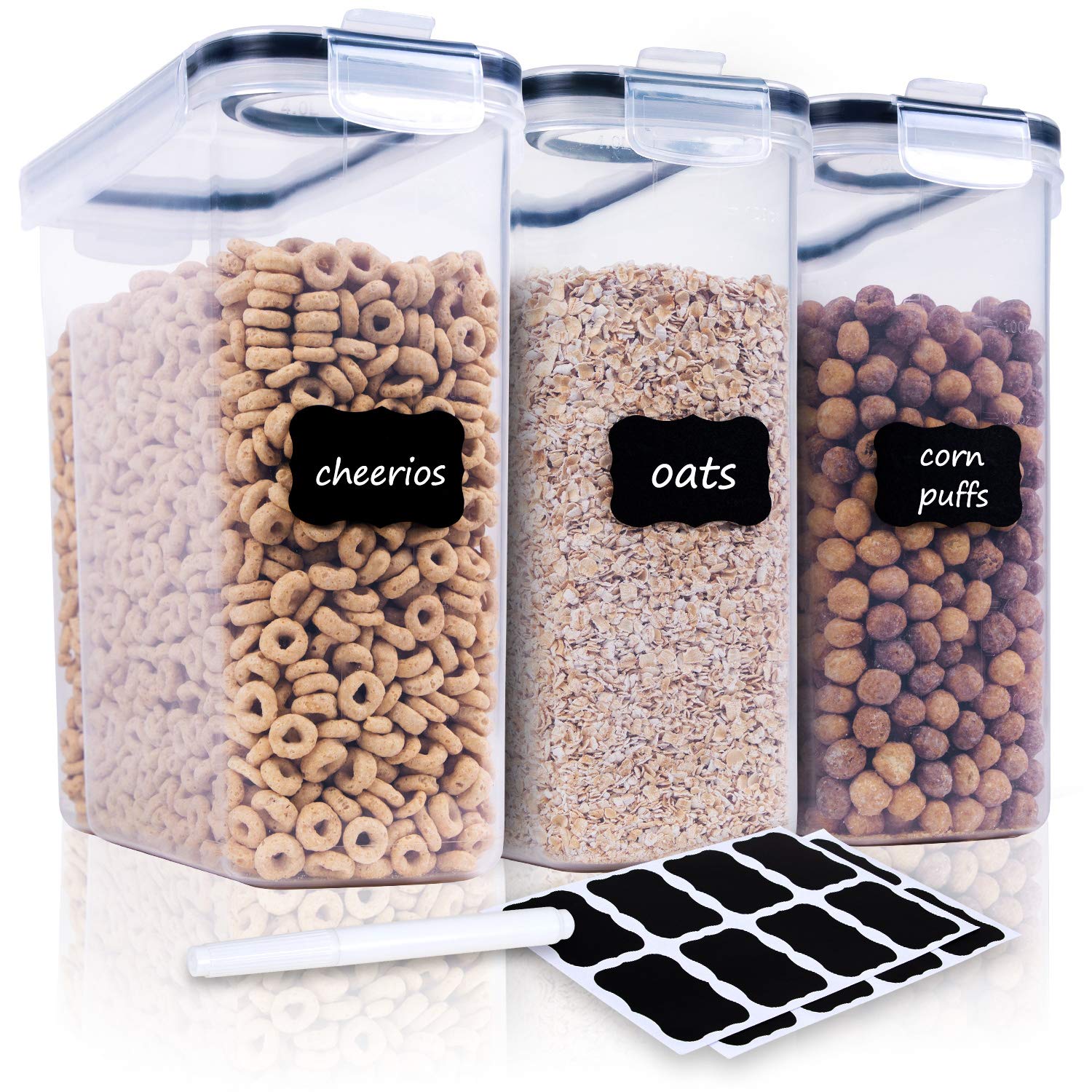 Three-Piece Cereal Dispenser Containers