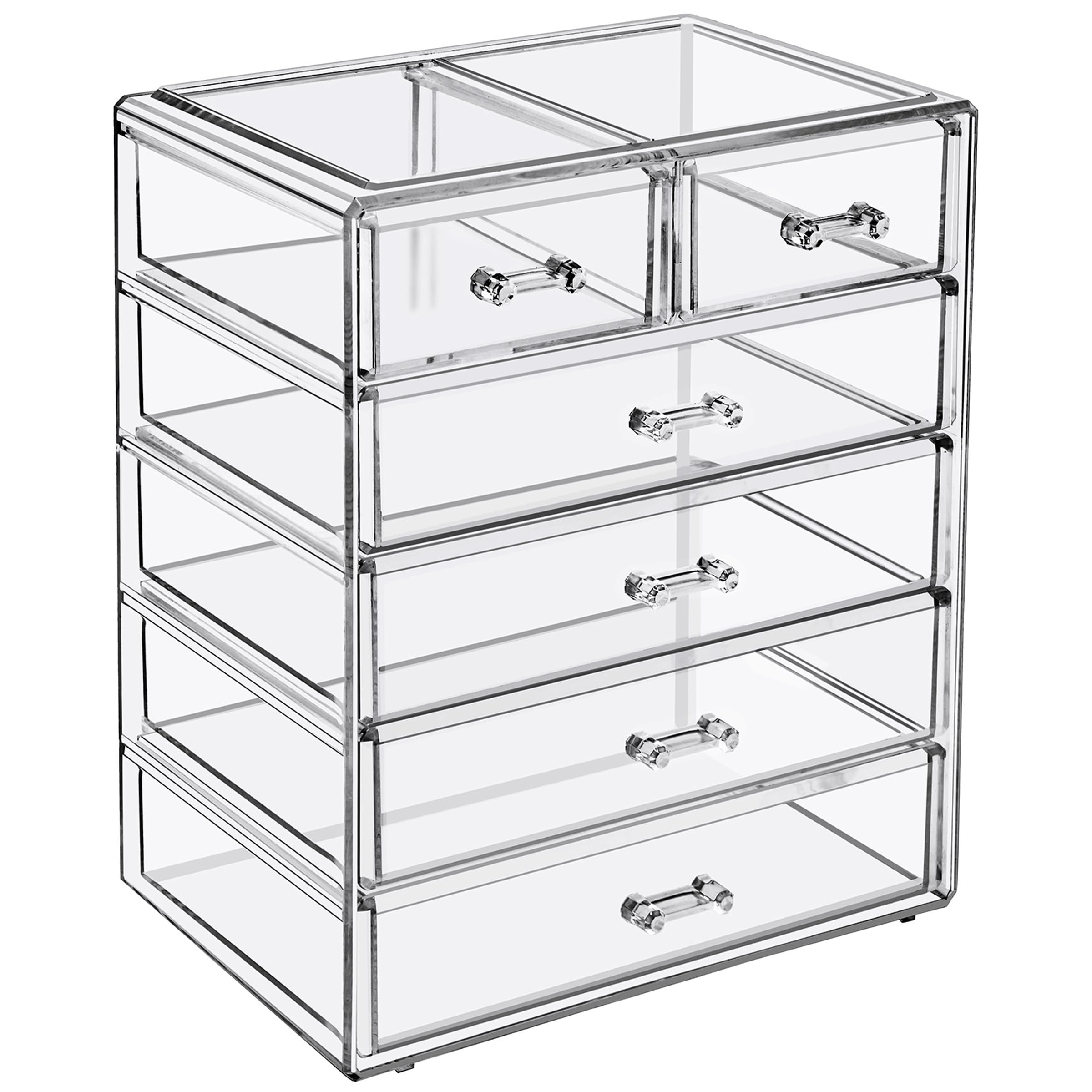 Sorbus Acrylic Makeup Organizer Set — Clear, 6-Drawer