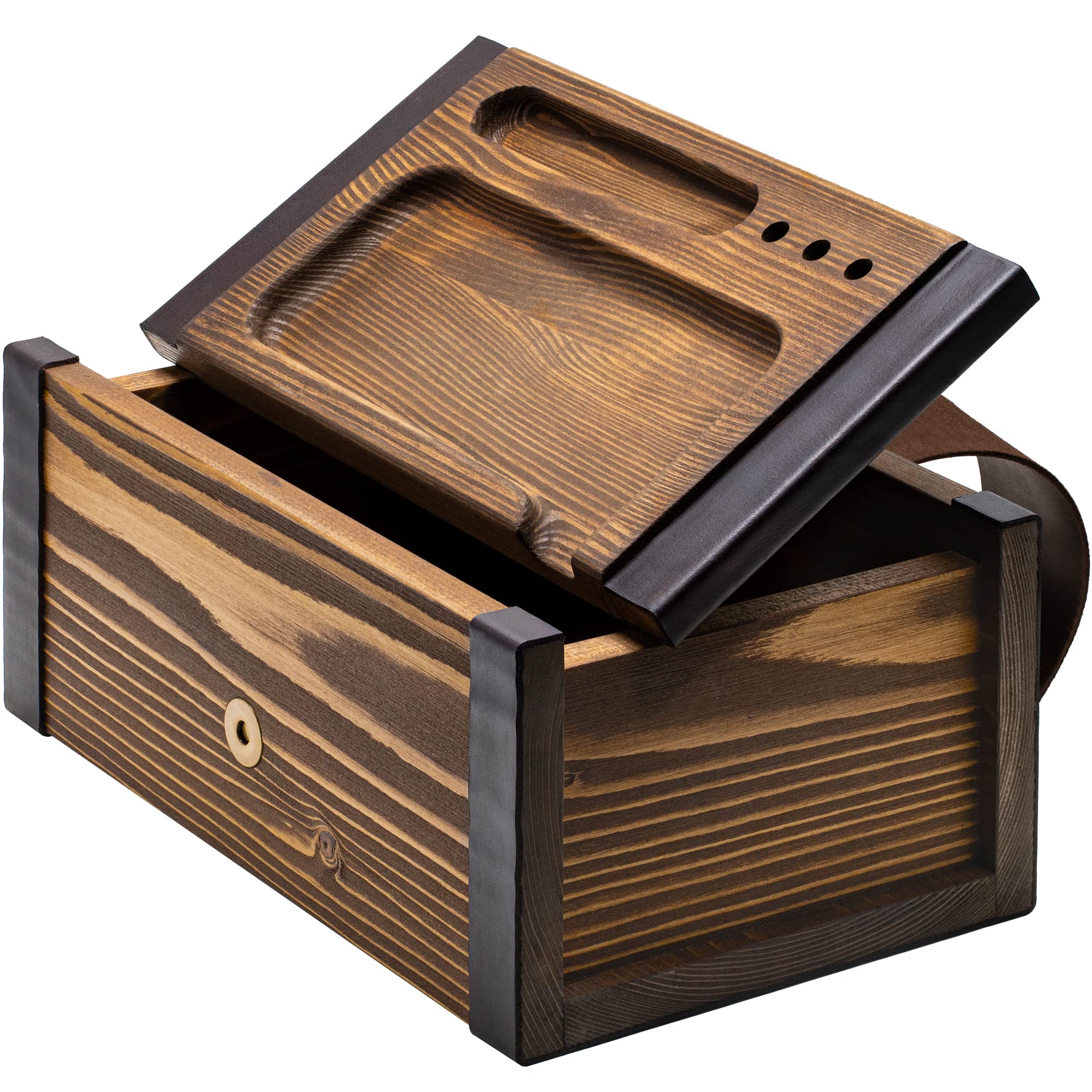 Handcrafted Wooden Box with Tray