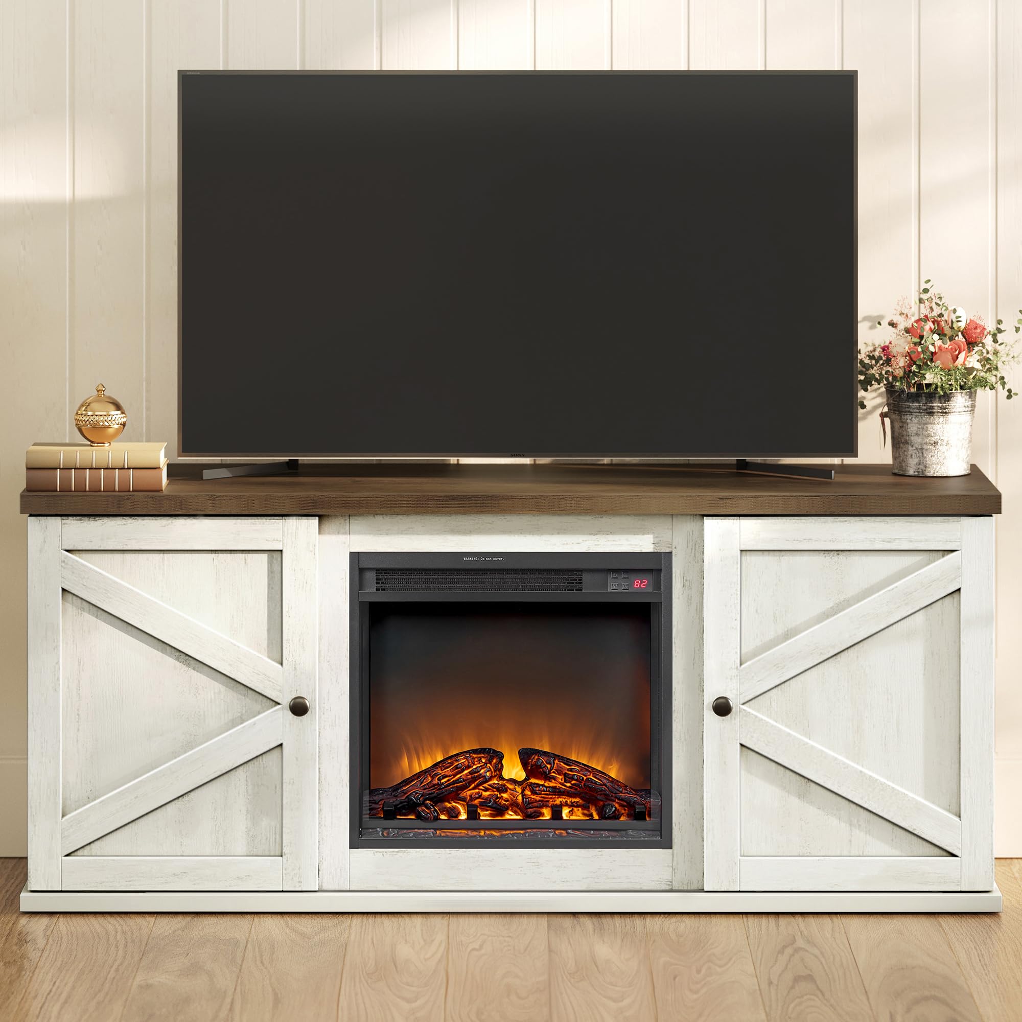 VASAGLE 58-Inch Fireplace TV Stand