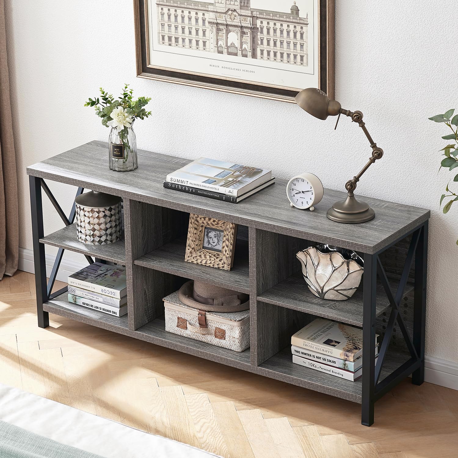 LVB Modern Rustic TV Stand for Large TVs