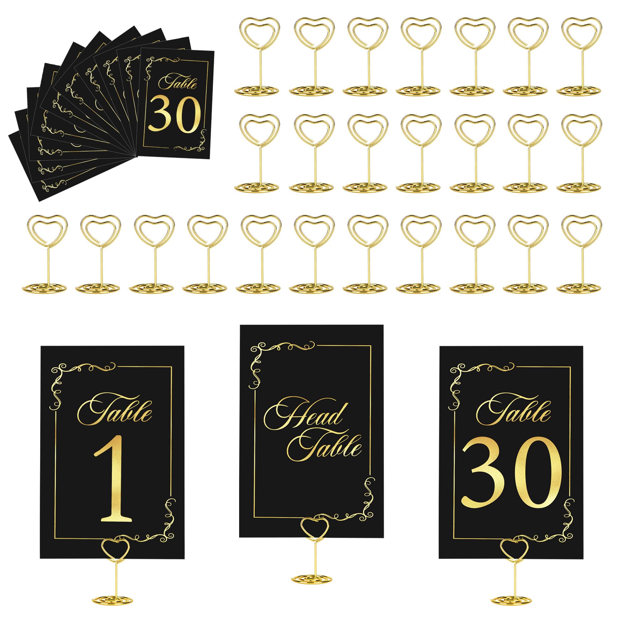JOYIT Table Number Holders with Cards (31 sets)