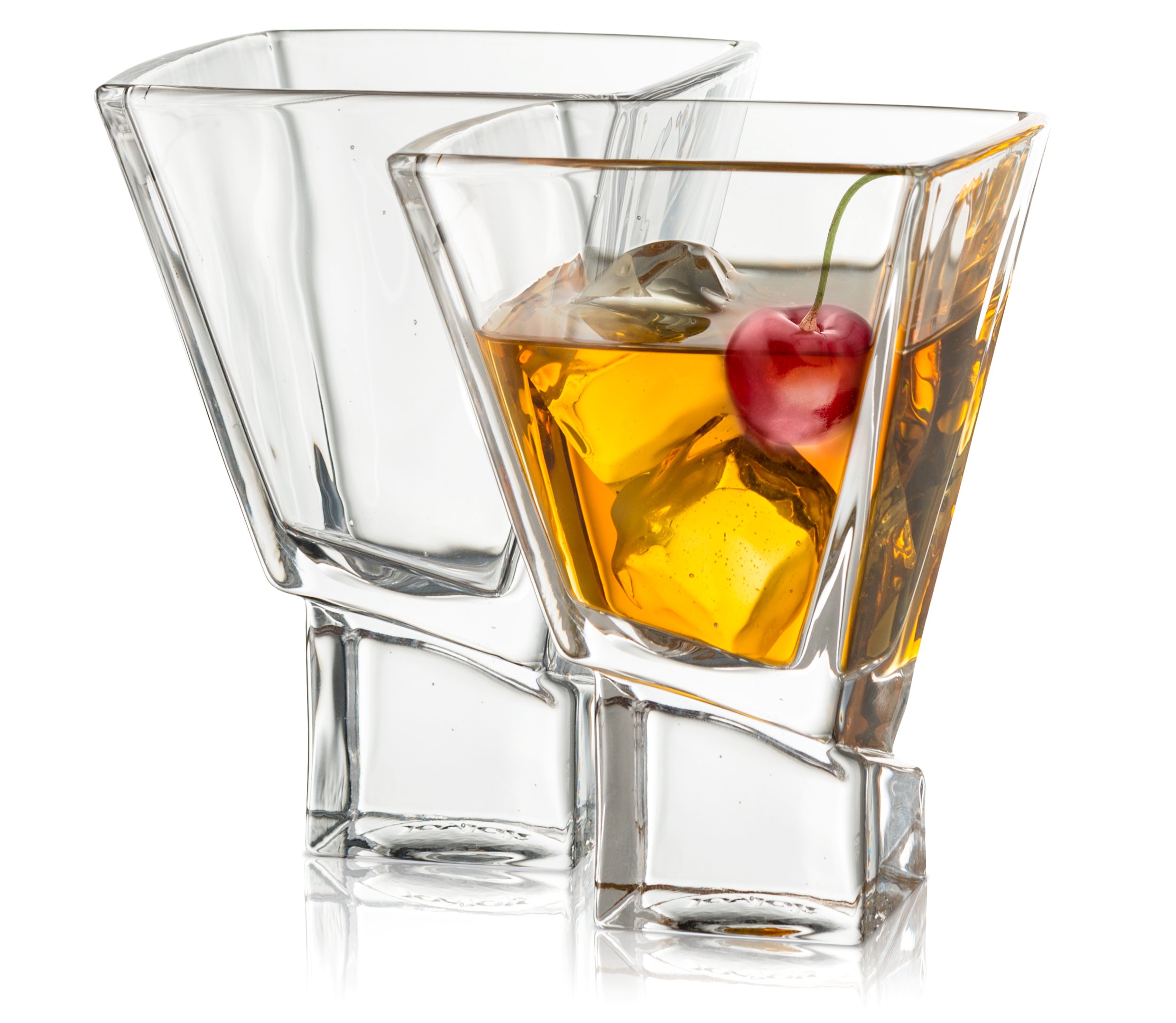 JoyJolt Carre Square Cocktail Glasses
