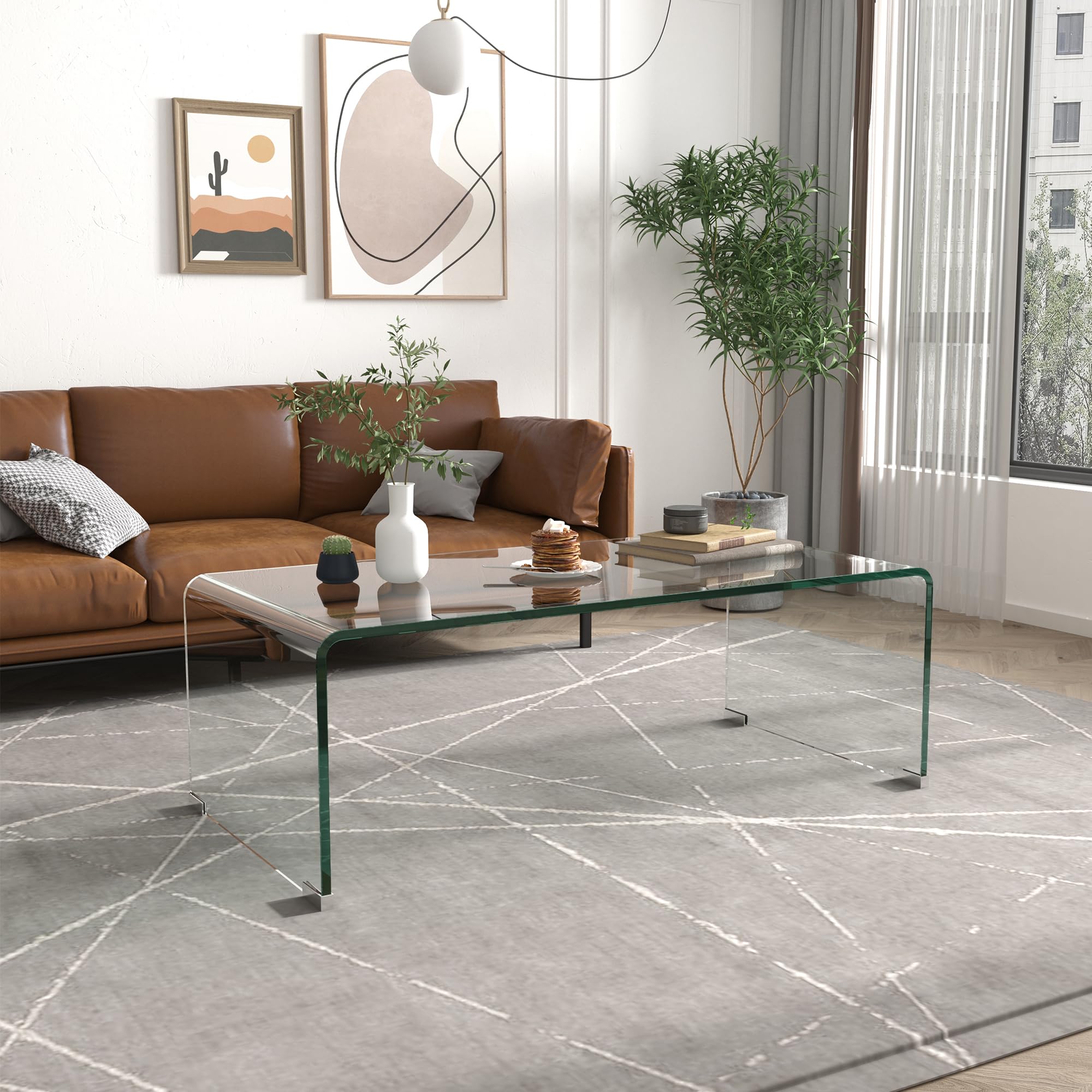 IANIYA Tempered Glass Coffee Table