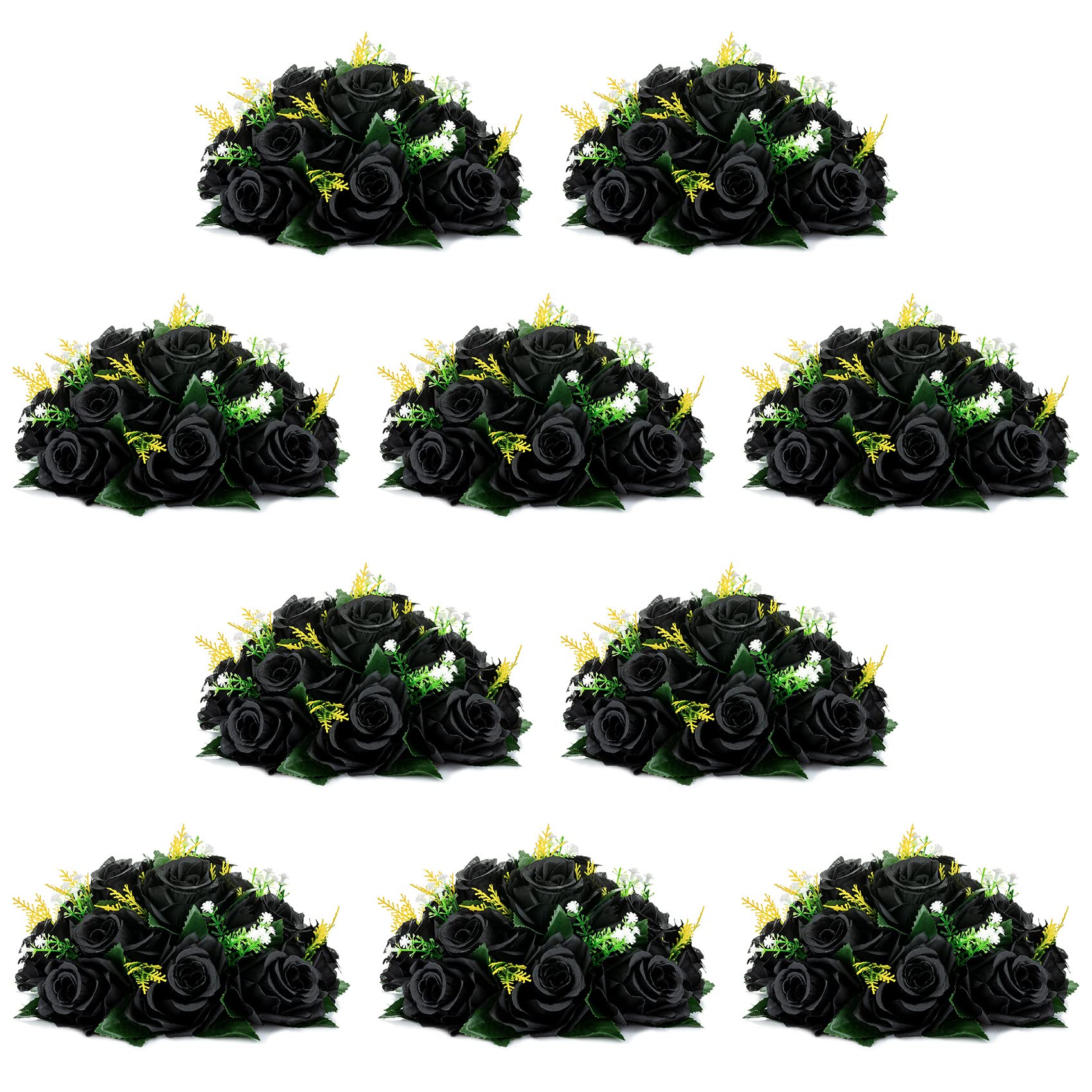 NUPTIO Black Artificial Rose Balls