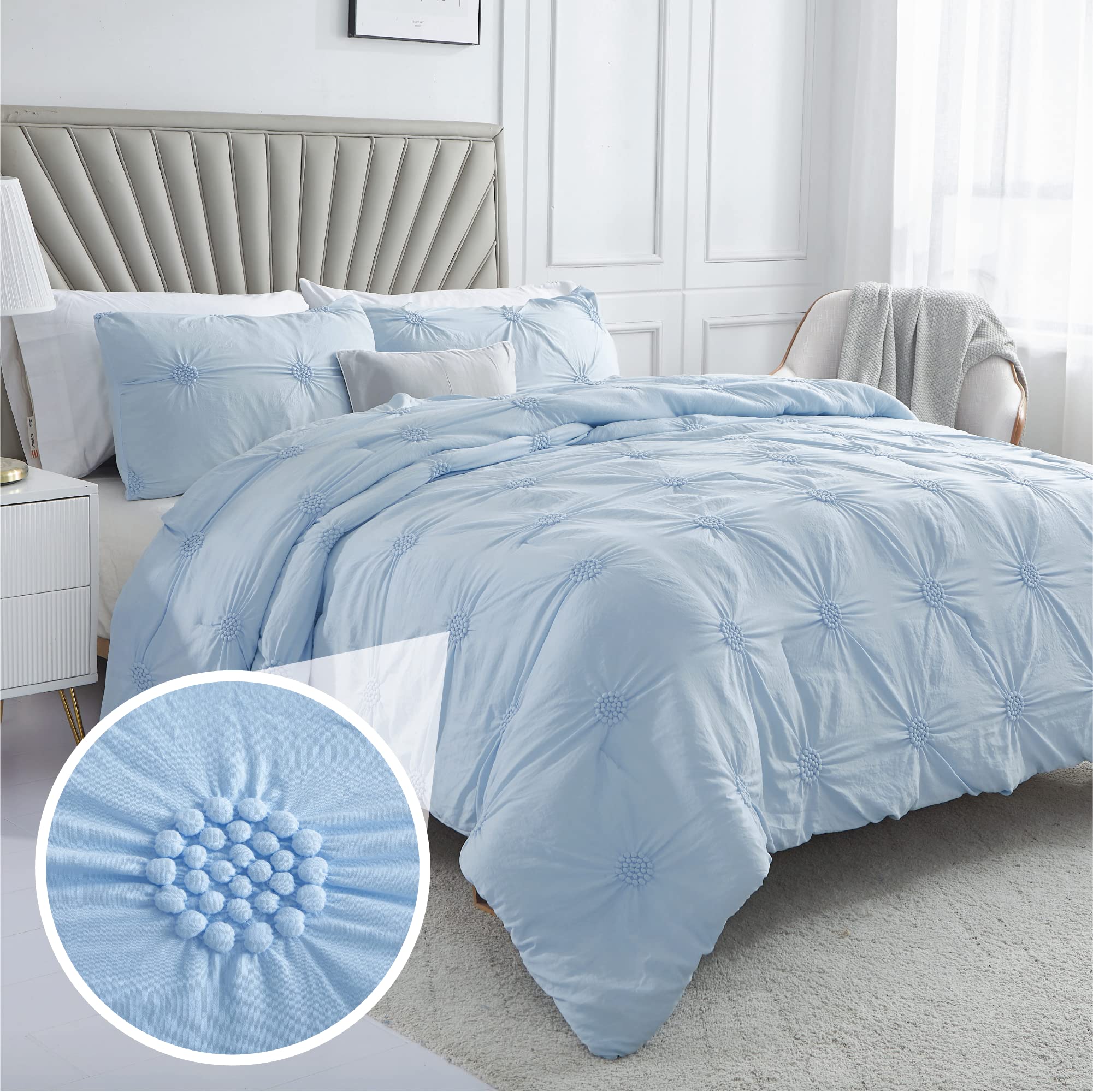 Swift Home 3D Ruched Microfiber Comforter