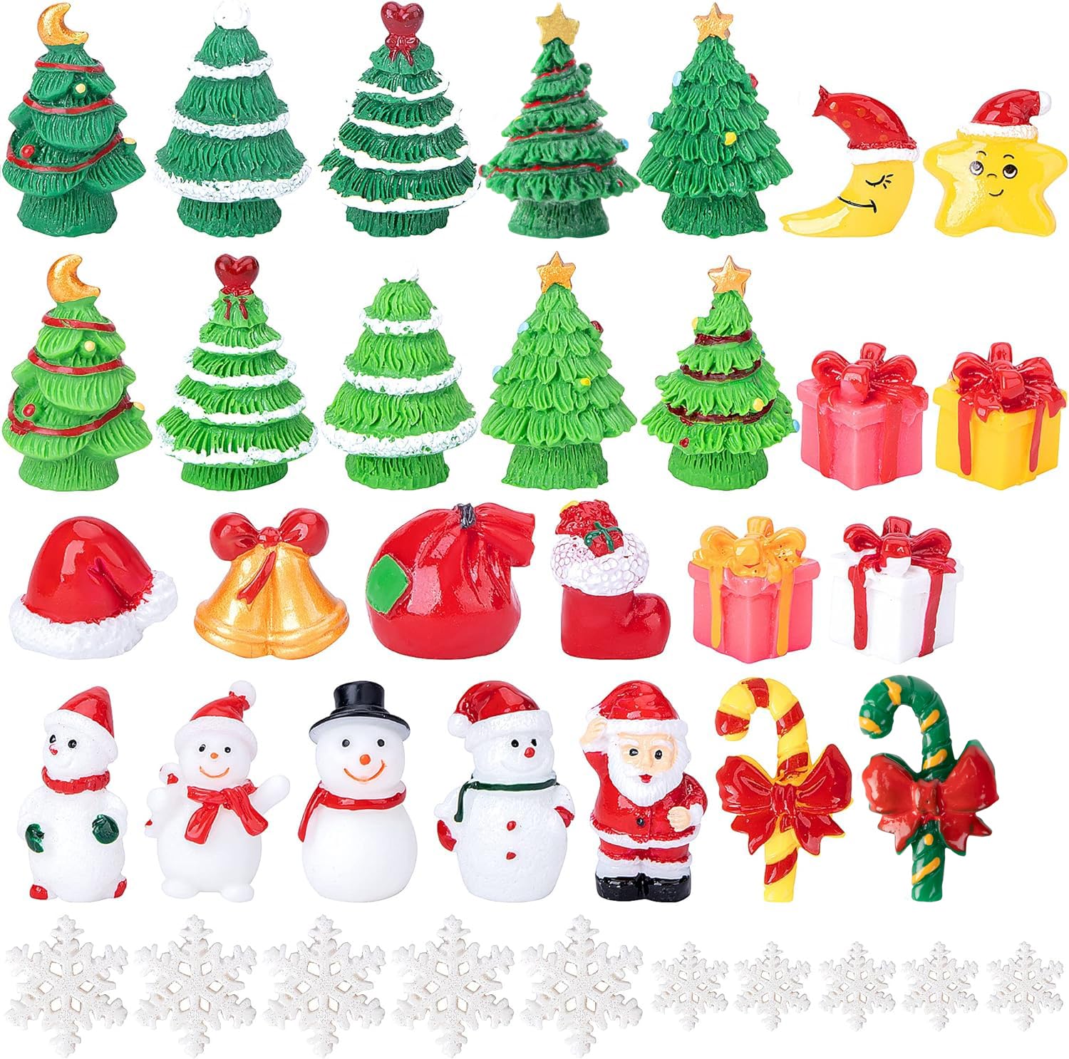 Iceyyyy 37-Piece Resin Christmas Miniatures