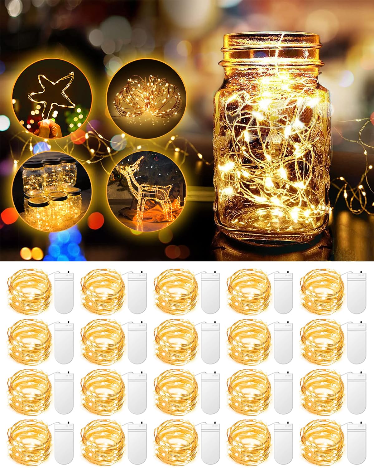 3.3ft 20-LED Mini Fairy Lights (20-Pack)