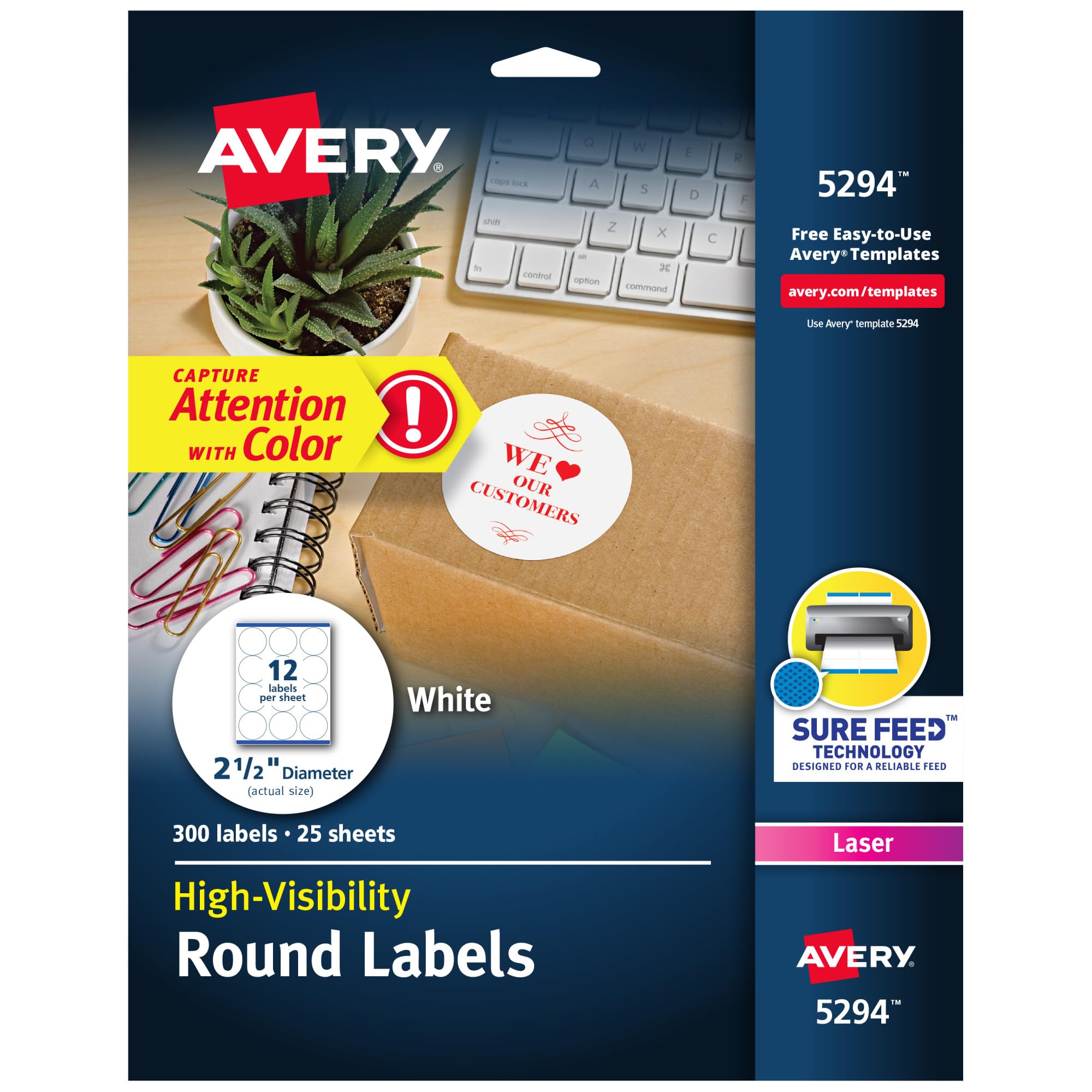 Avery 5294 2.5" Round Printable Labels