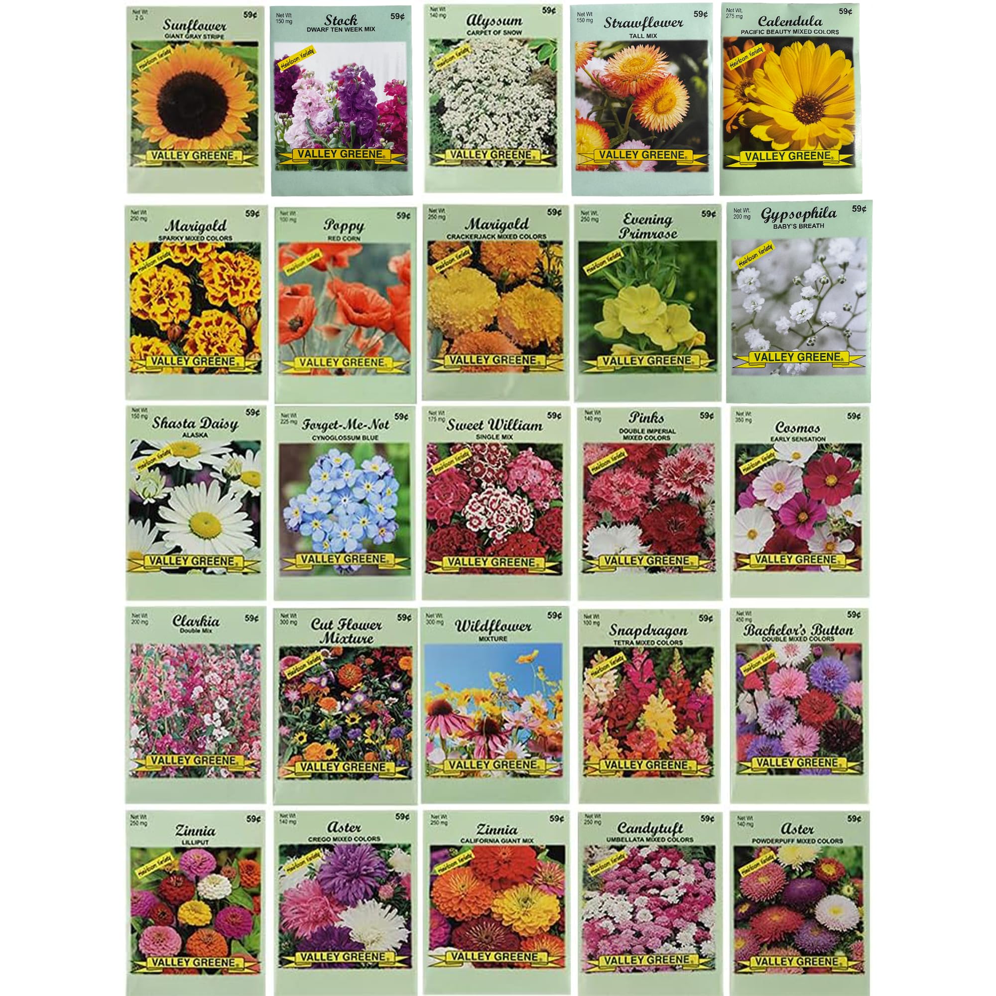 25 Assorted Flower Seed Packets