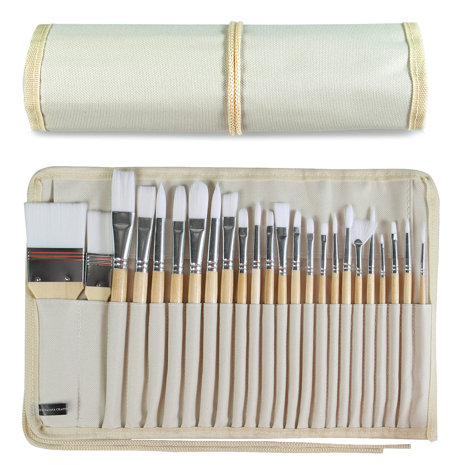 24-Piece Wooden Handle Brush Set