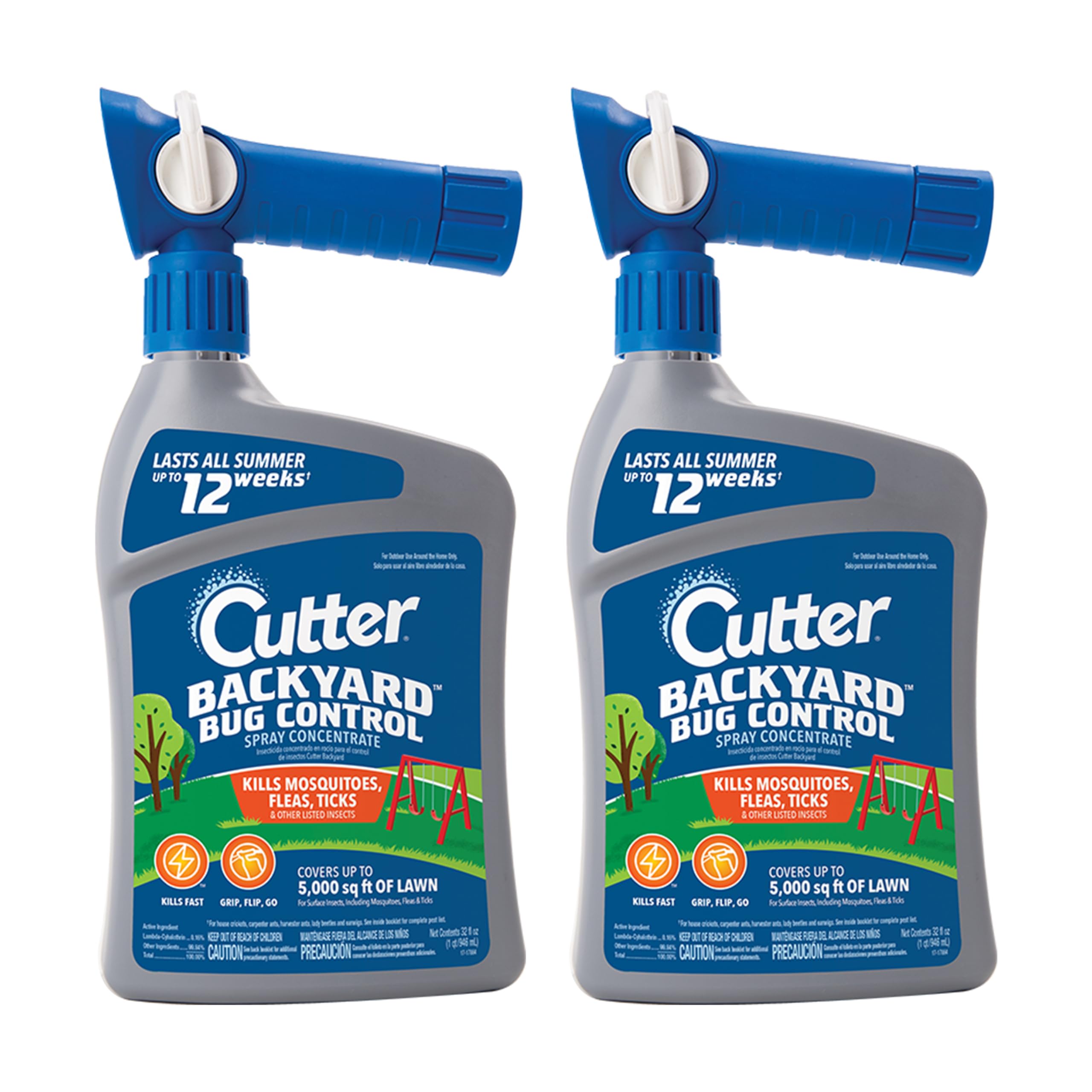 Cutter Backyard Bug Control Spray Concentrate (2 Pack) with QuickFlip Hose-End Sprayer