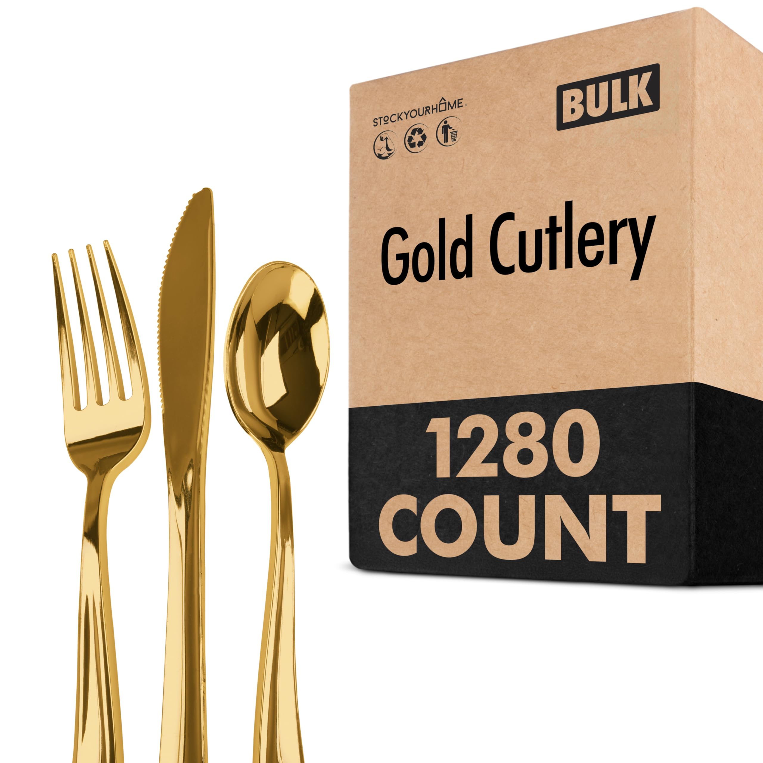 Gold Heavy-Duty Plastic Silverware