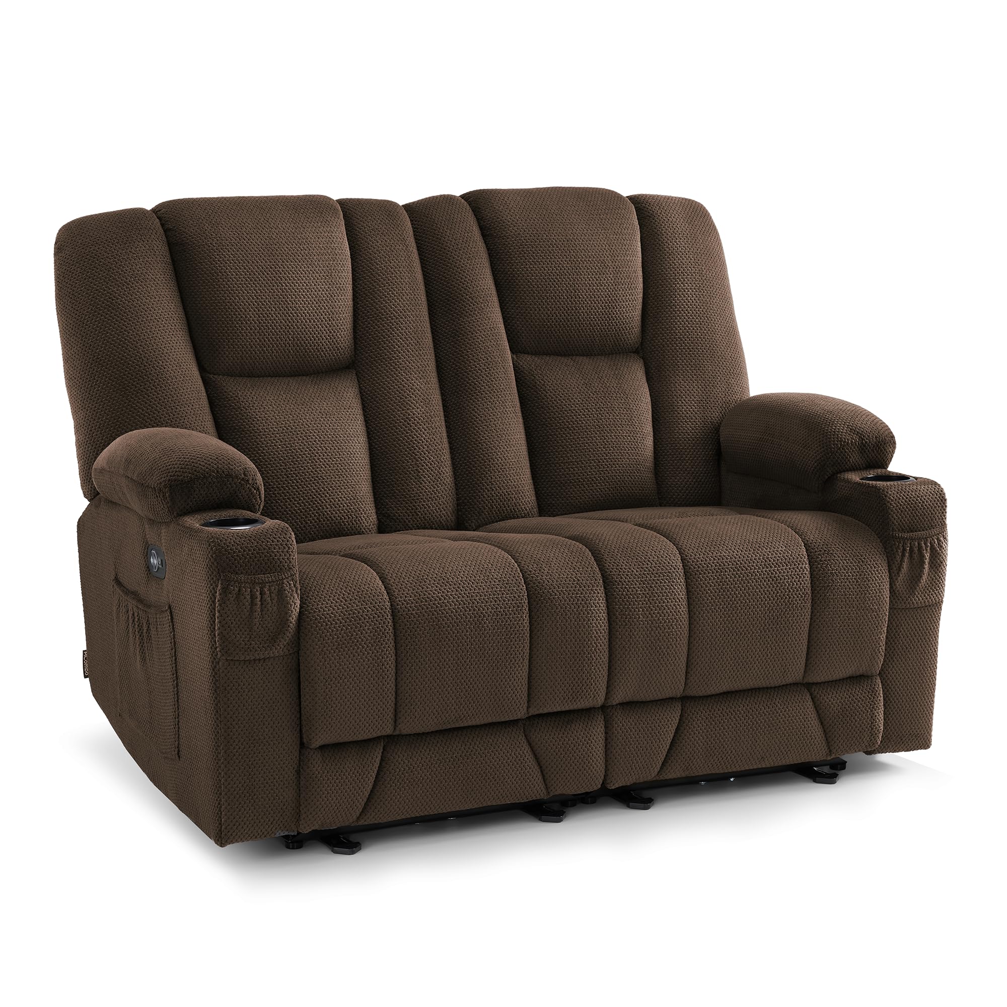 MCombo Zero Gravity Power Loveseat with Heat and Massage (Brown)