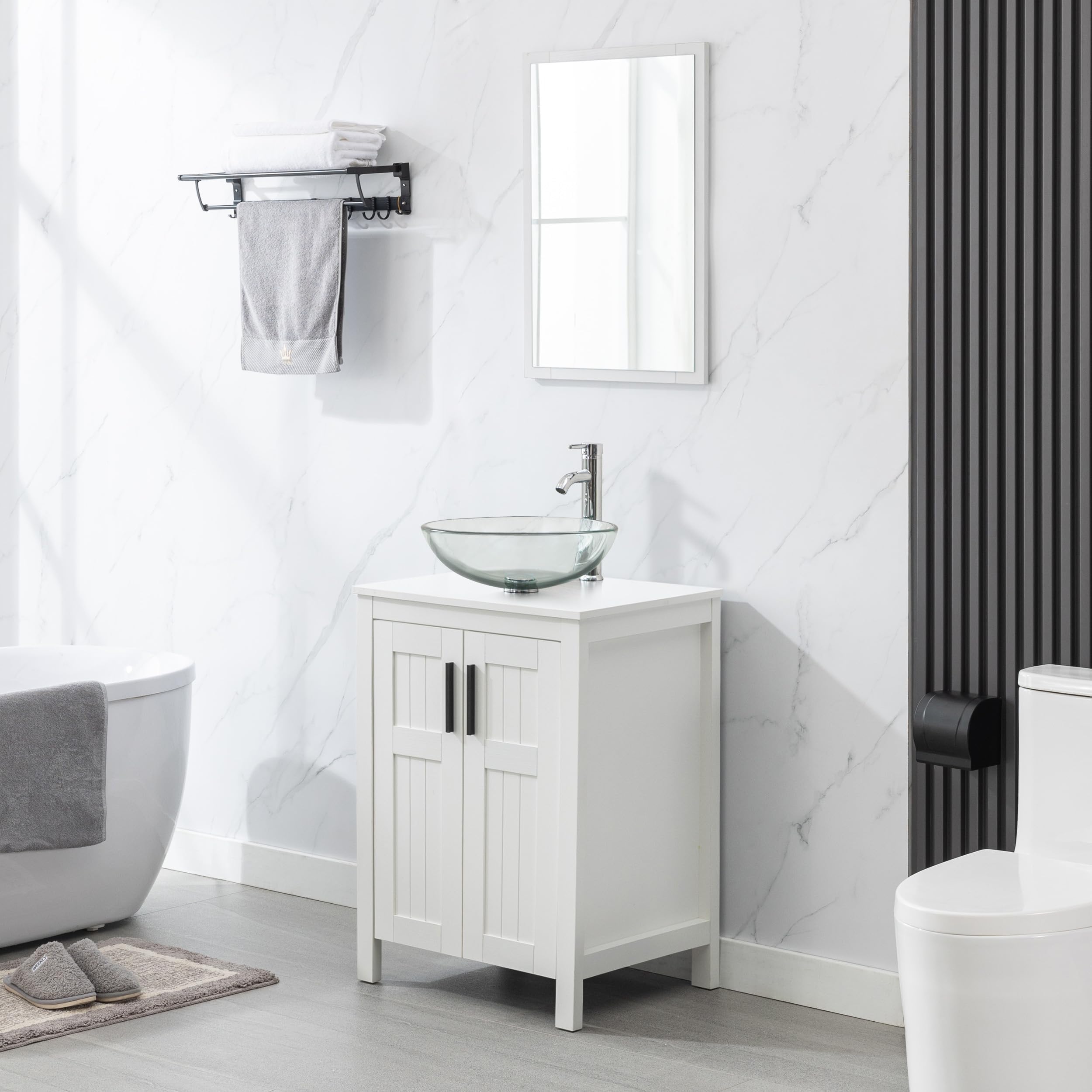 eclife 24" Vanity with Round Vessel Sink