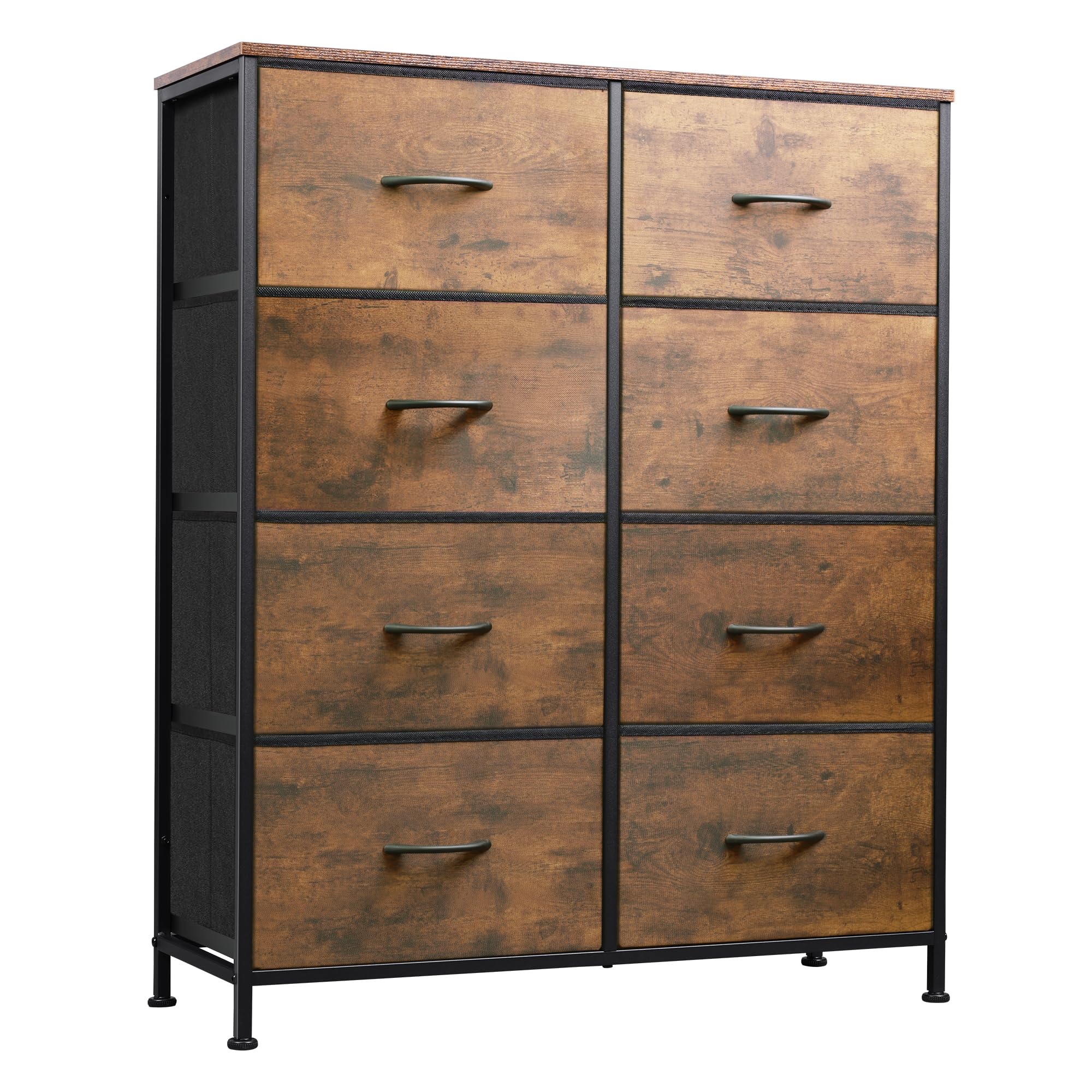 WLIVE 8-Drawer Fabric Dresser (Rustic Brown)