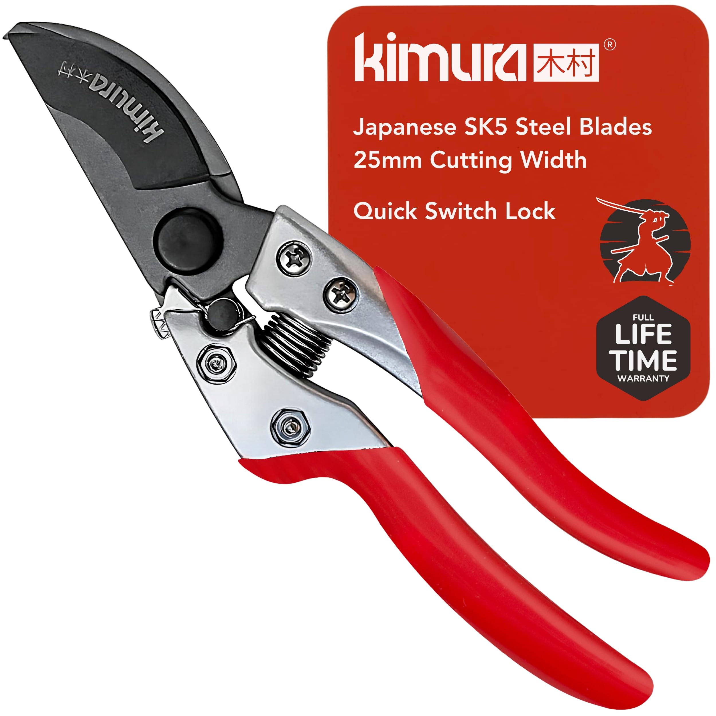 Kimura 8" Pro Bypass Pruning Shears, SK5 Steel