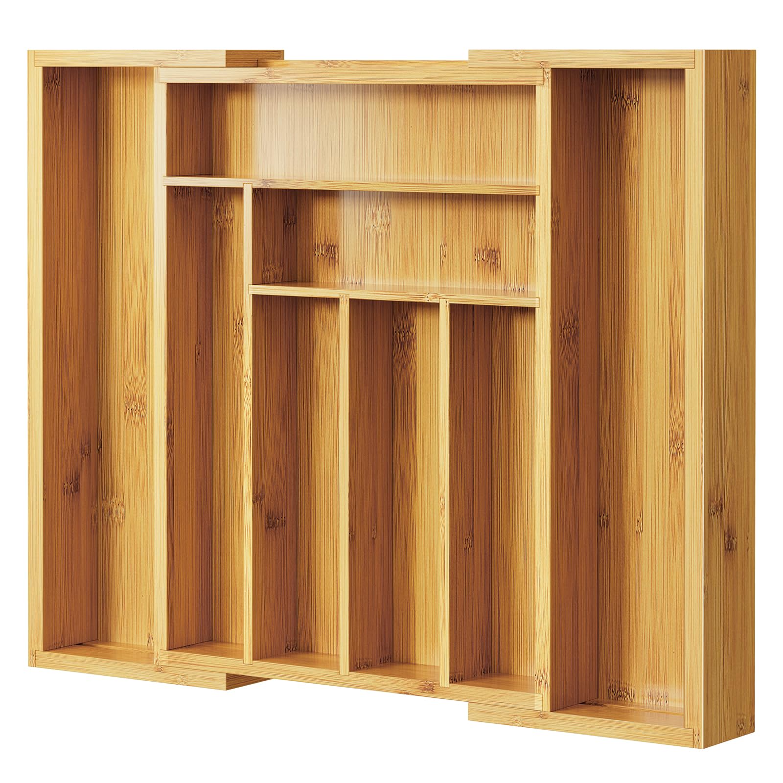 Pipishell Bamboo Expandable Silverware Organizer