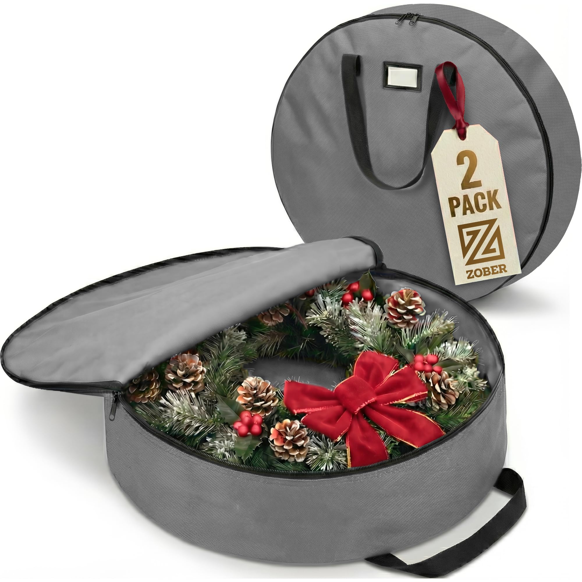 Zober 48" Wreath Storage Bag (2 Pack)