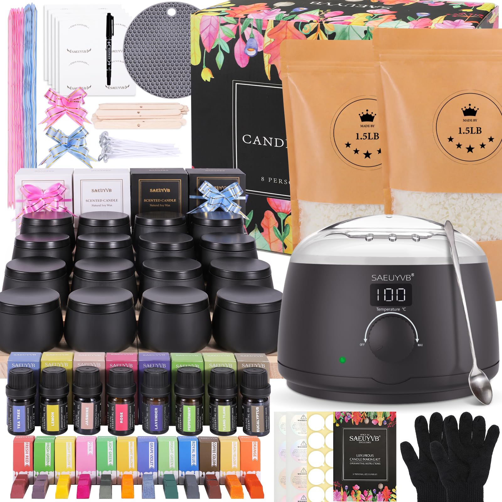 SAEUYVB Candle Making Kit with Hot Plate