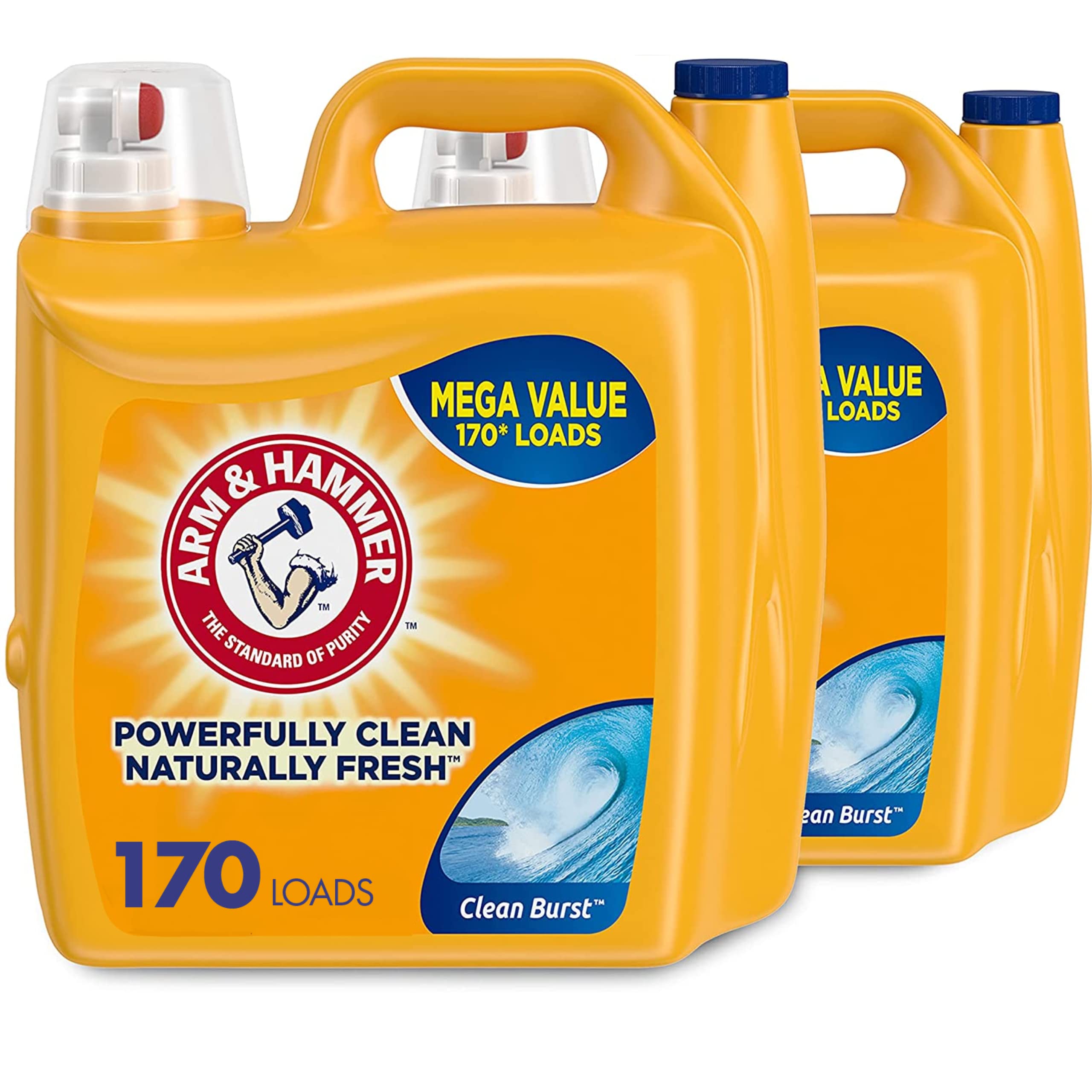 Arm & Hammer Liquid Laundry Detergent, Clean Burst, 170 Loads, 255 Fl Oz (2 pack) Clean Burst 255 Fl Oz (Pack of 1)