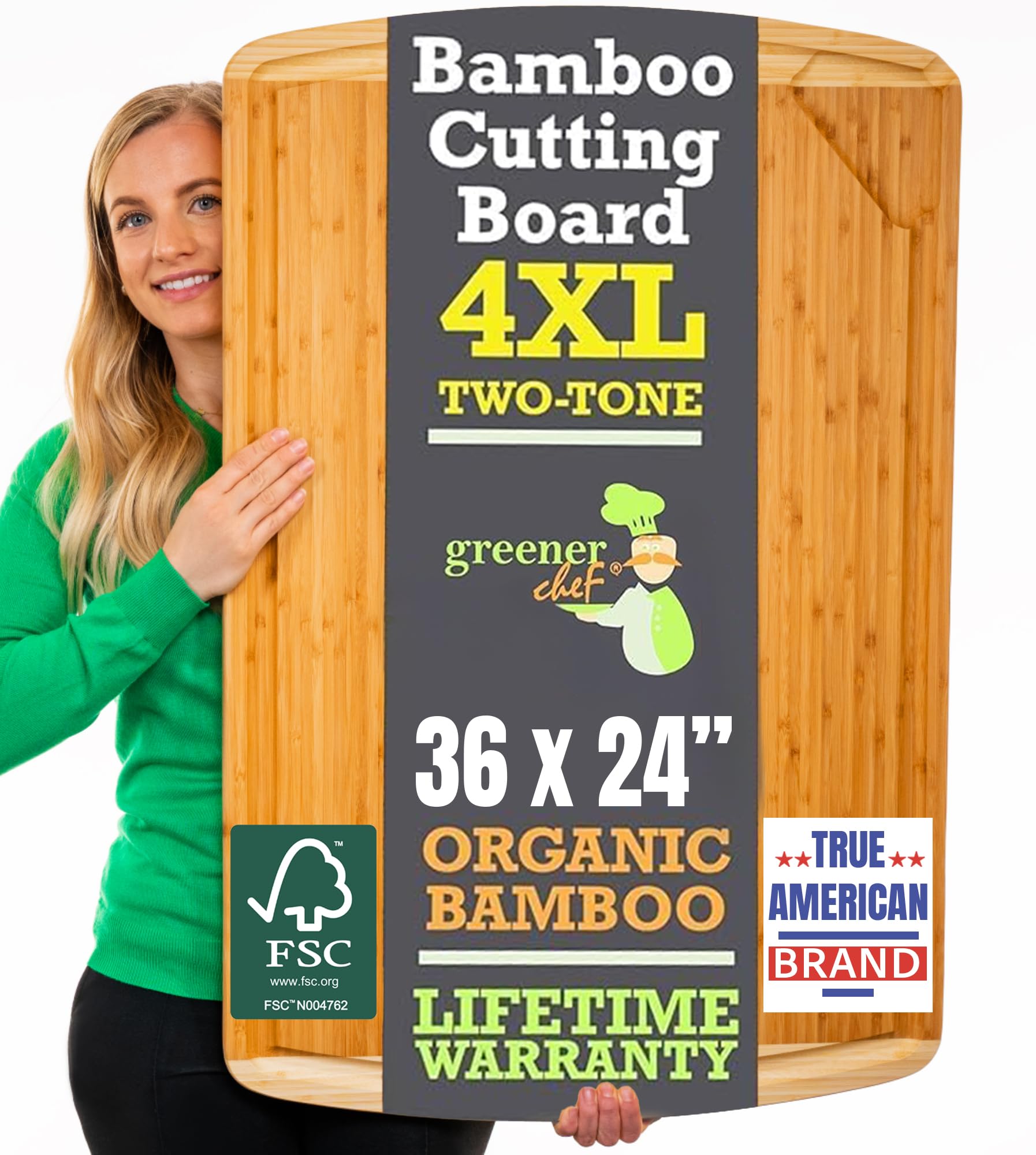Greener Chef 36 x 24 Bamboo Cutting Board