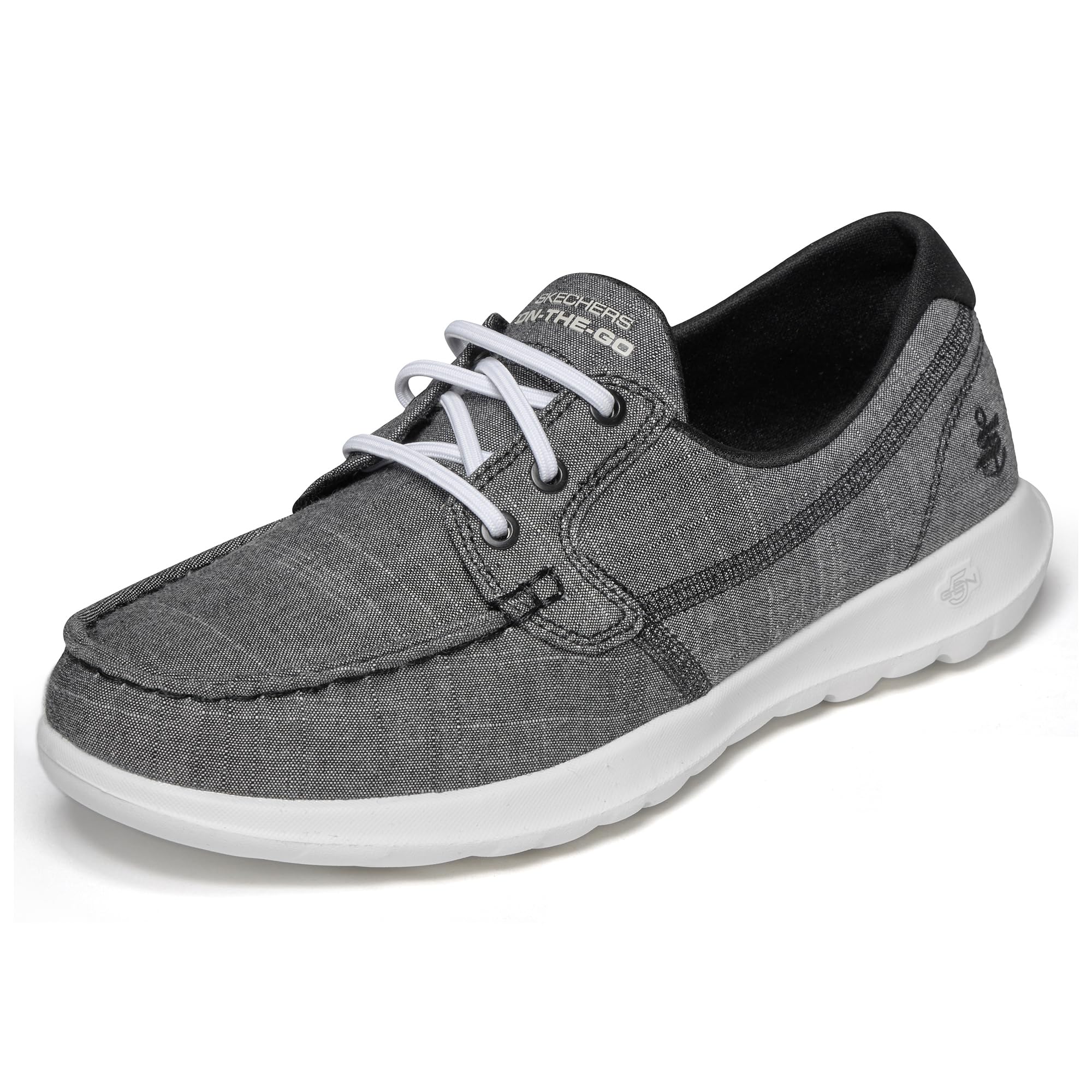 Skechers Women's Go Walk Lite - Isla Boat Shoe 8 Black/White