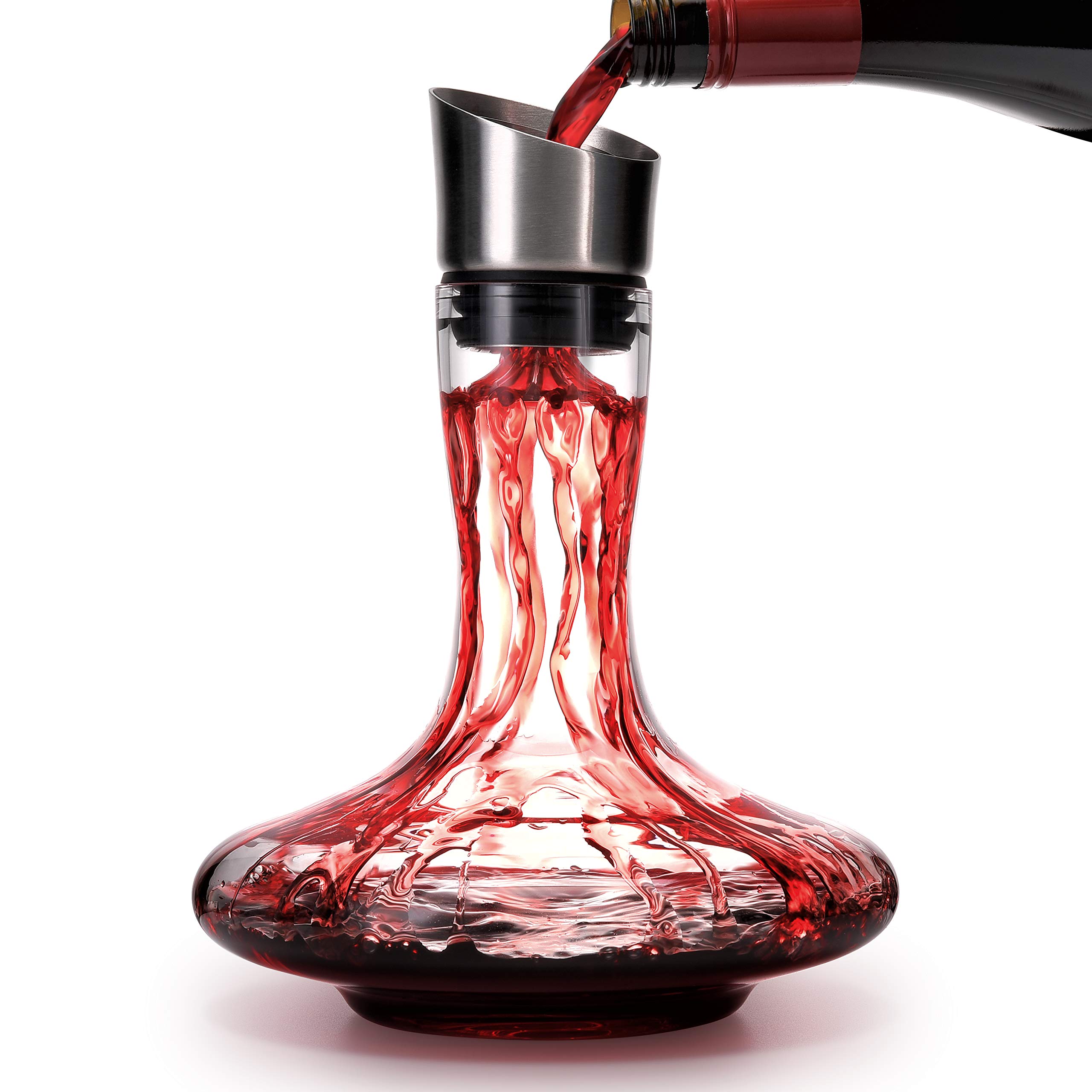 Wine Decanter Built-in Aerator Pourer - Lead-free Crystal