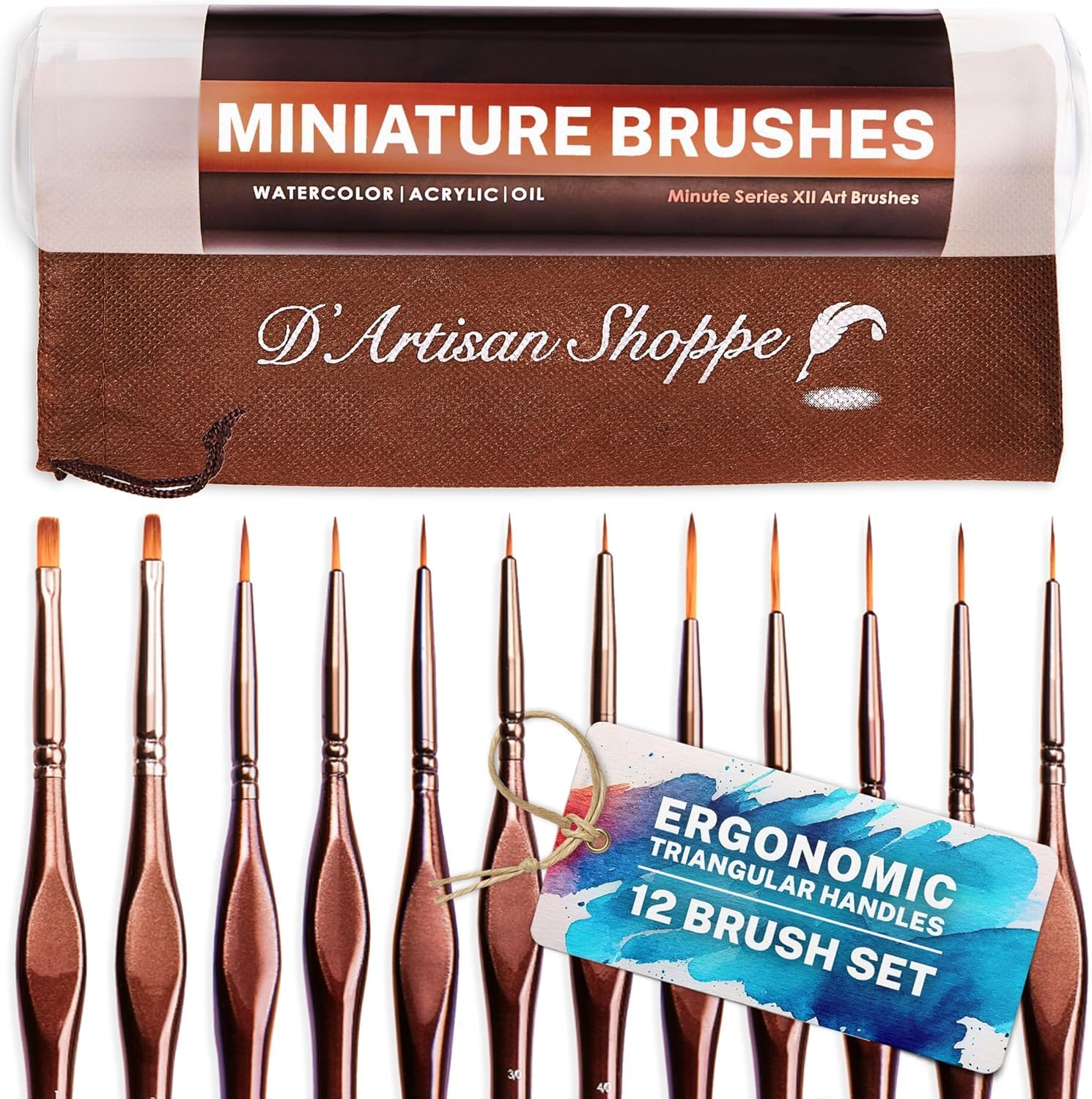 D’Artisan Shoppe Miniature Detail Brush Set (12 pcs)
