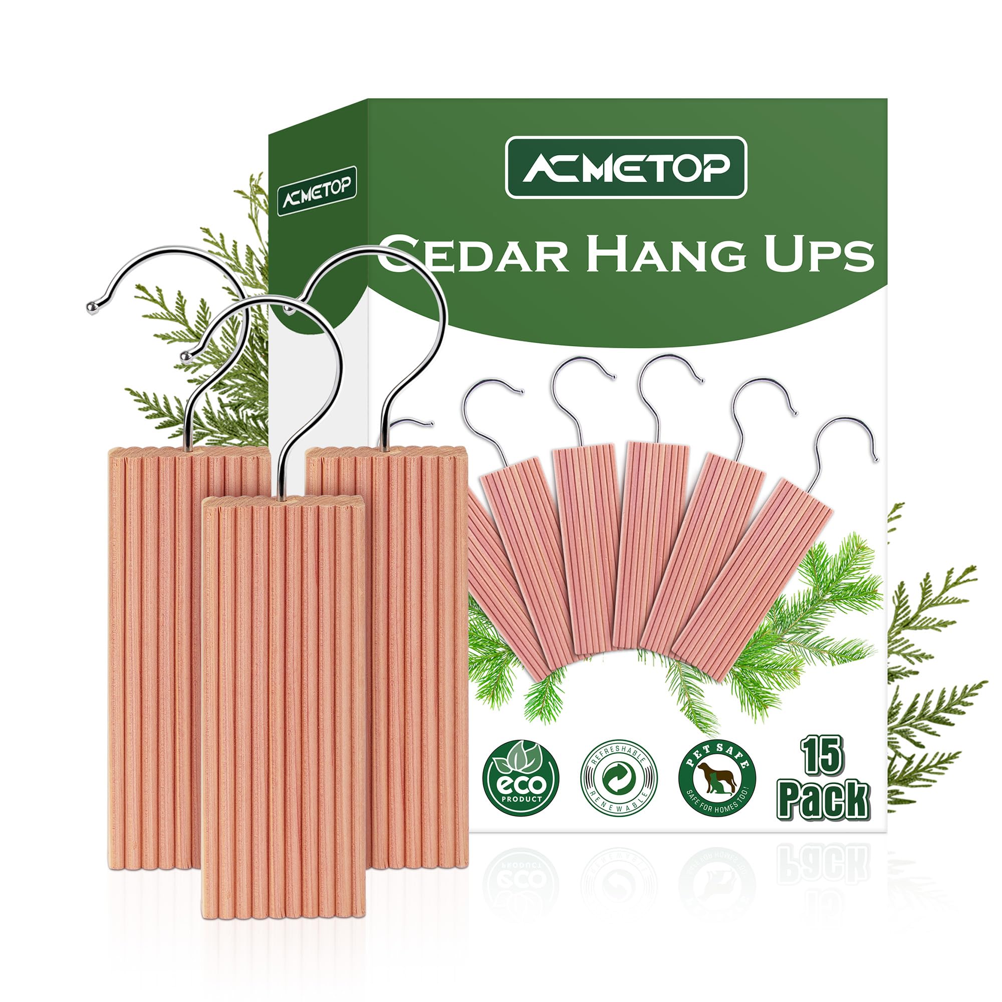 ACMETOP Cedar Hang Ups 15-Pack