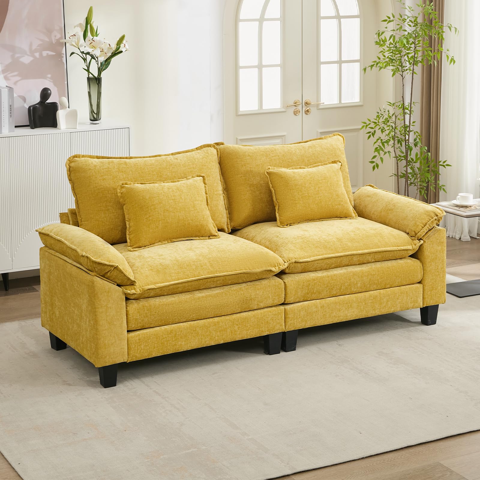 URRED Modular Chenille Loveseat Sectional