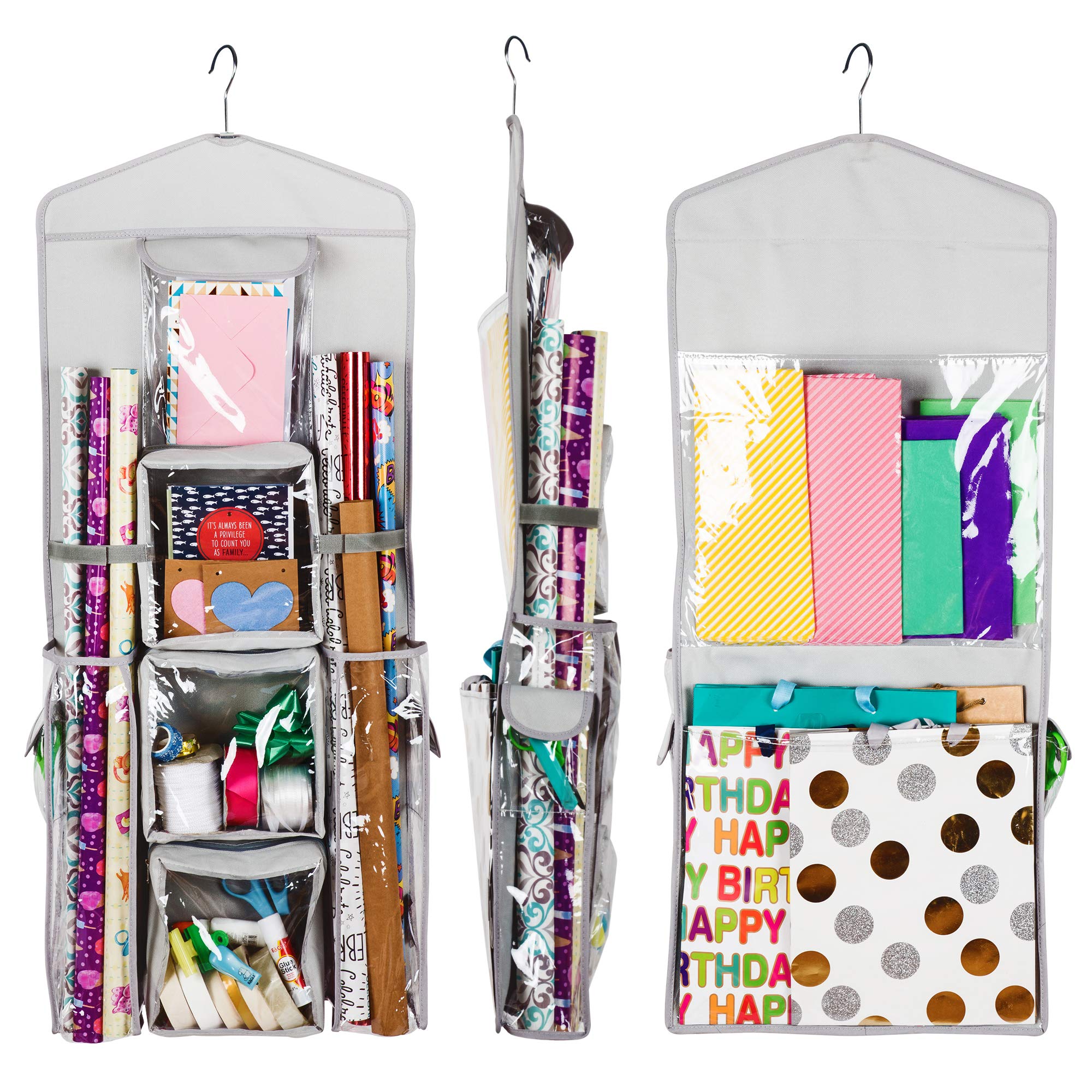 Double-Sided Hanging Gift Wrap Organizer