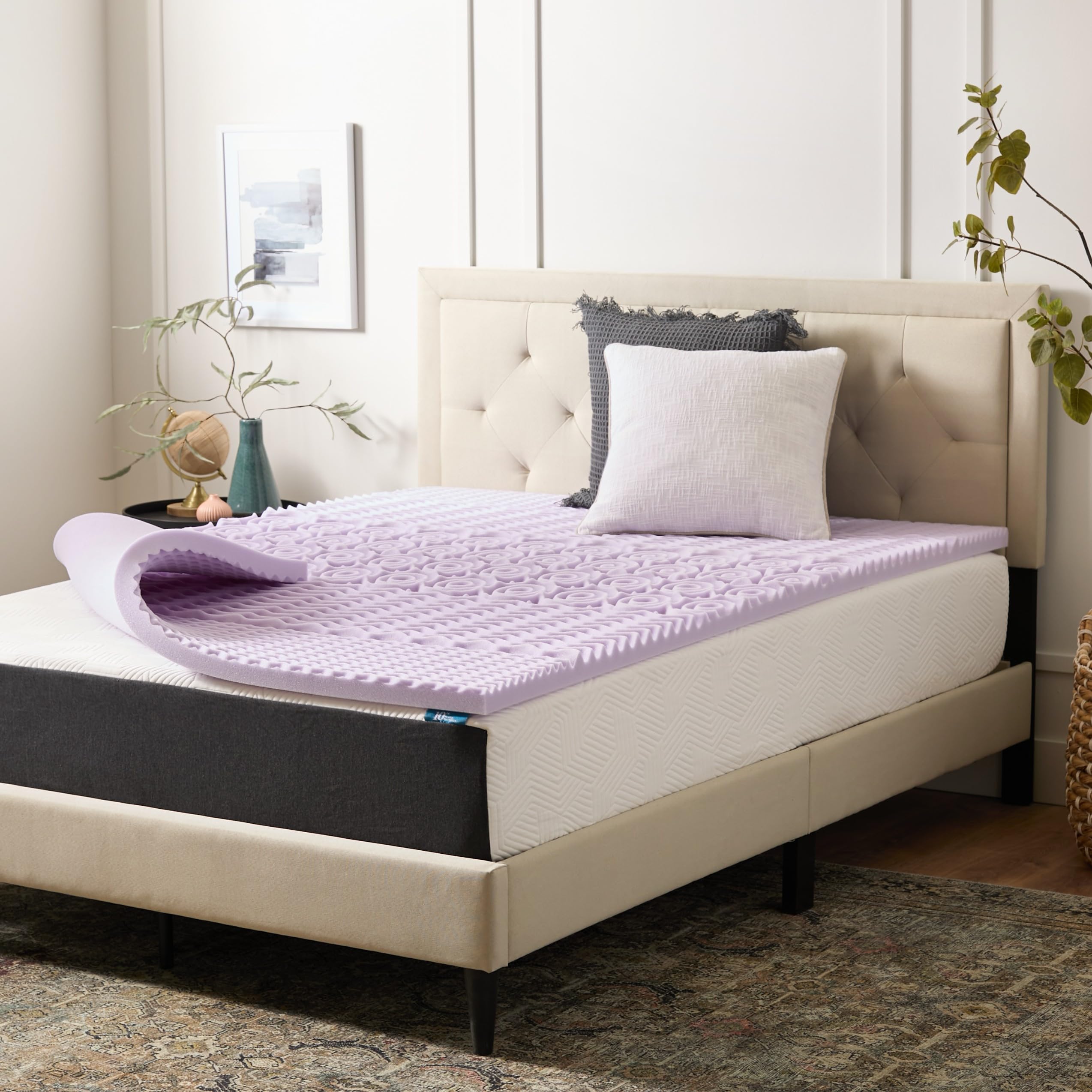 LUCID Lavender 2-Inch Memory Foam Topper