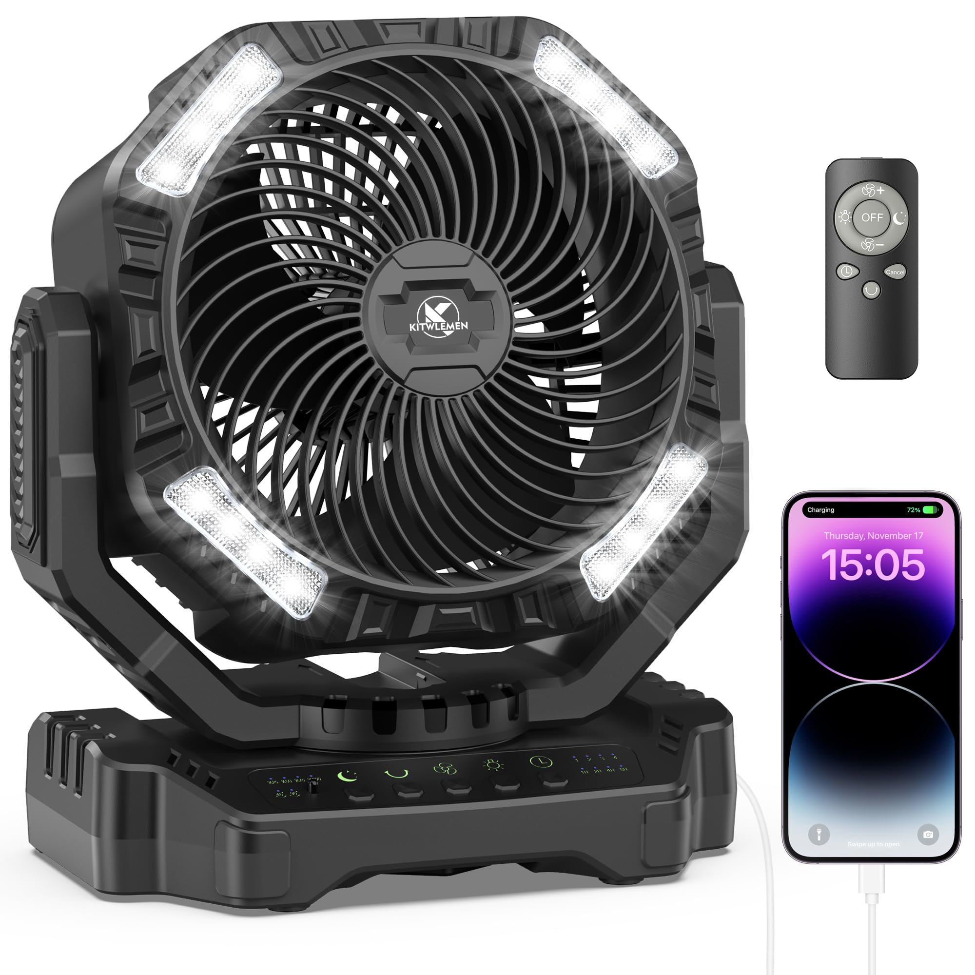 40000mAh Rechargeable Camping Fan