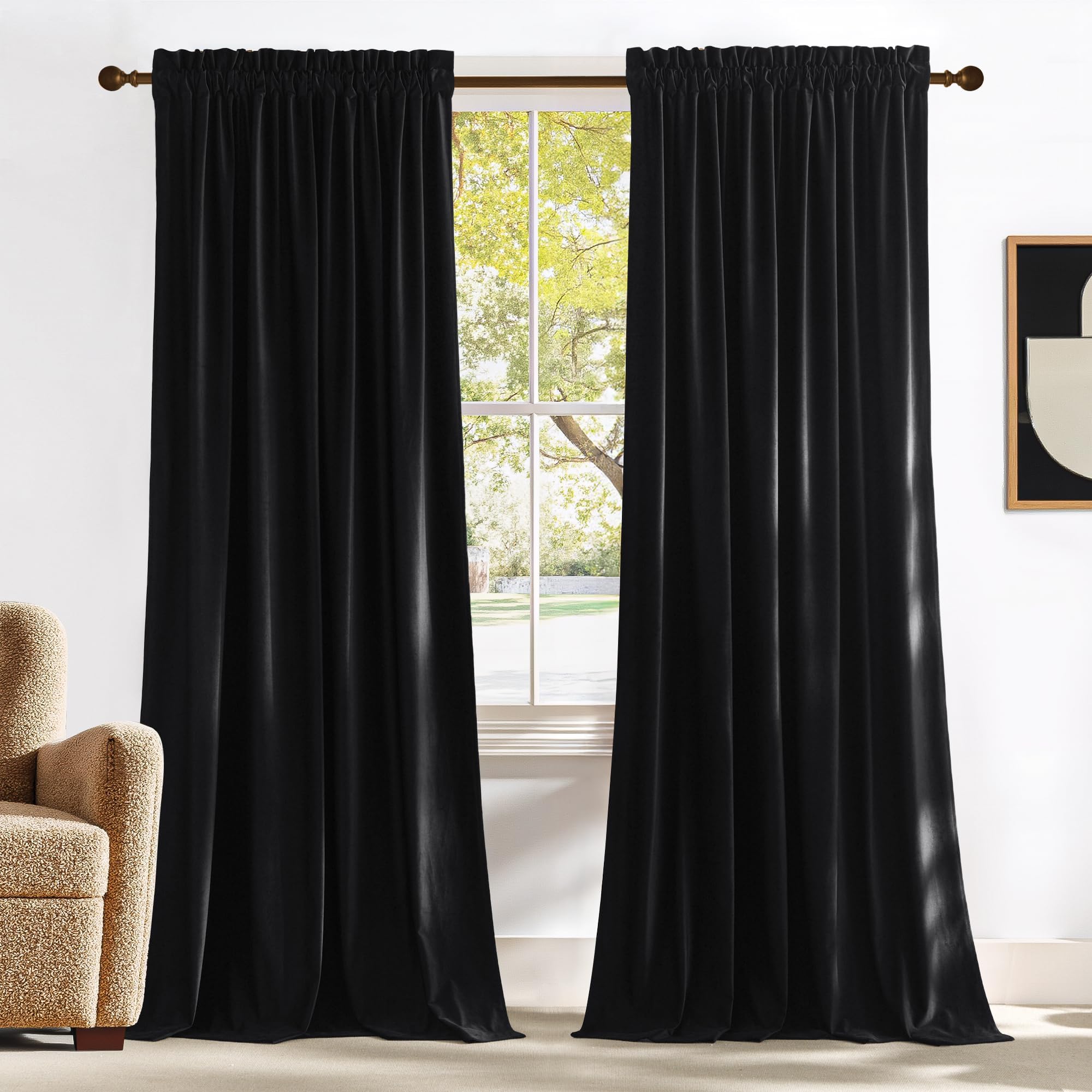 NICETOWN Velvet Blackout Curtains (52 x 96)