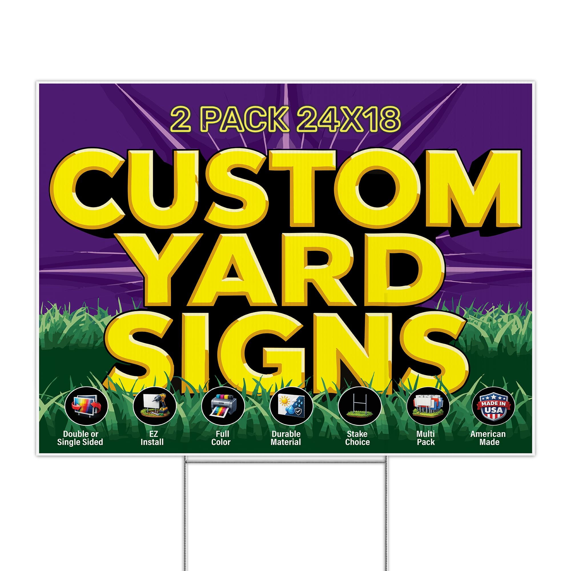 Legit Fast Printing Custom 18x24 Yard Sign — 2 Pack