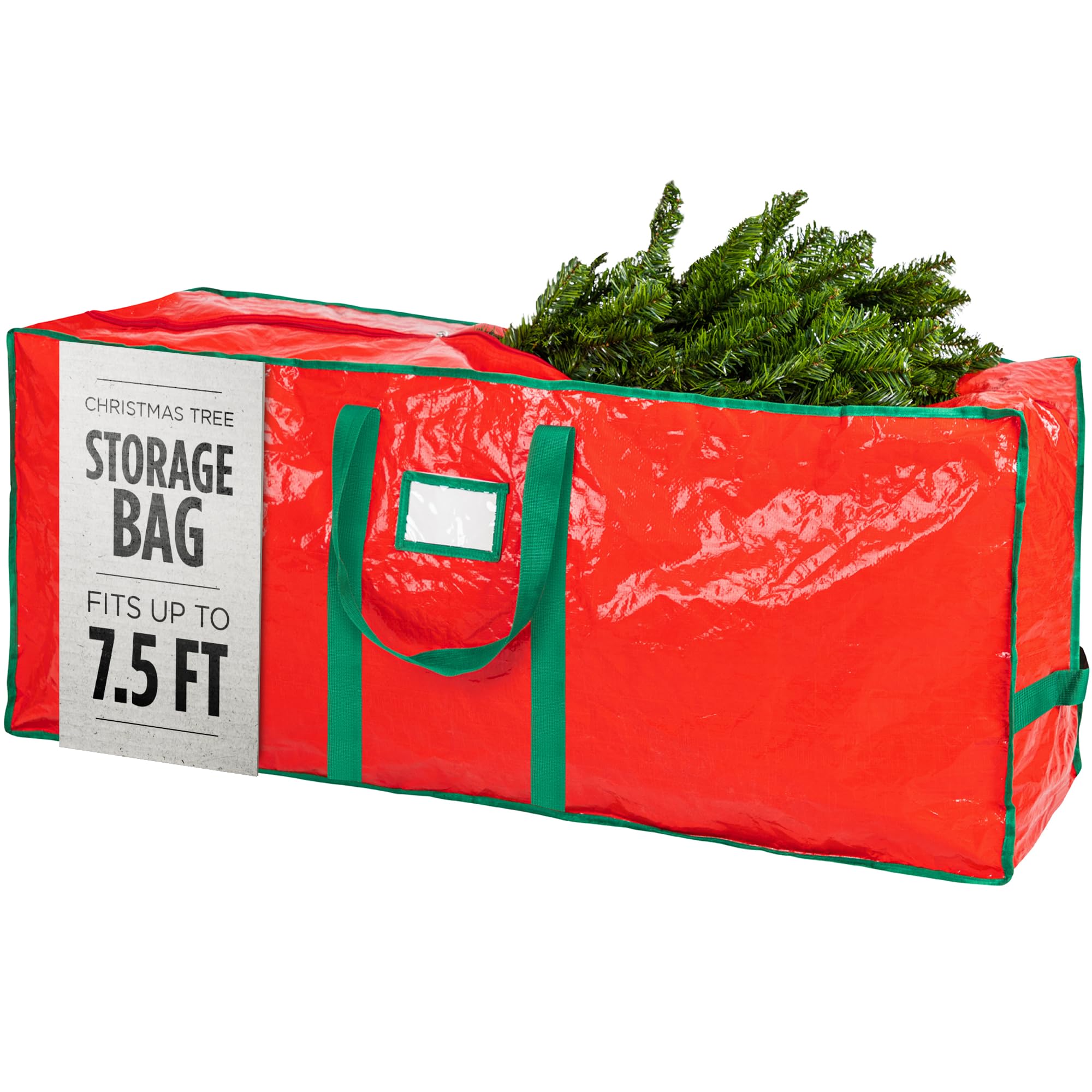 7.5 ft Tarp-Like Christmas Tree Storage Bag (Red)