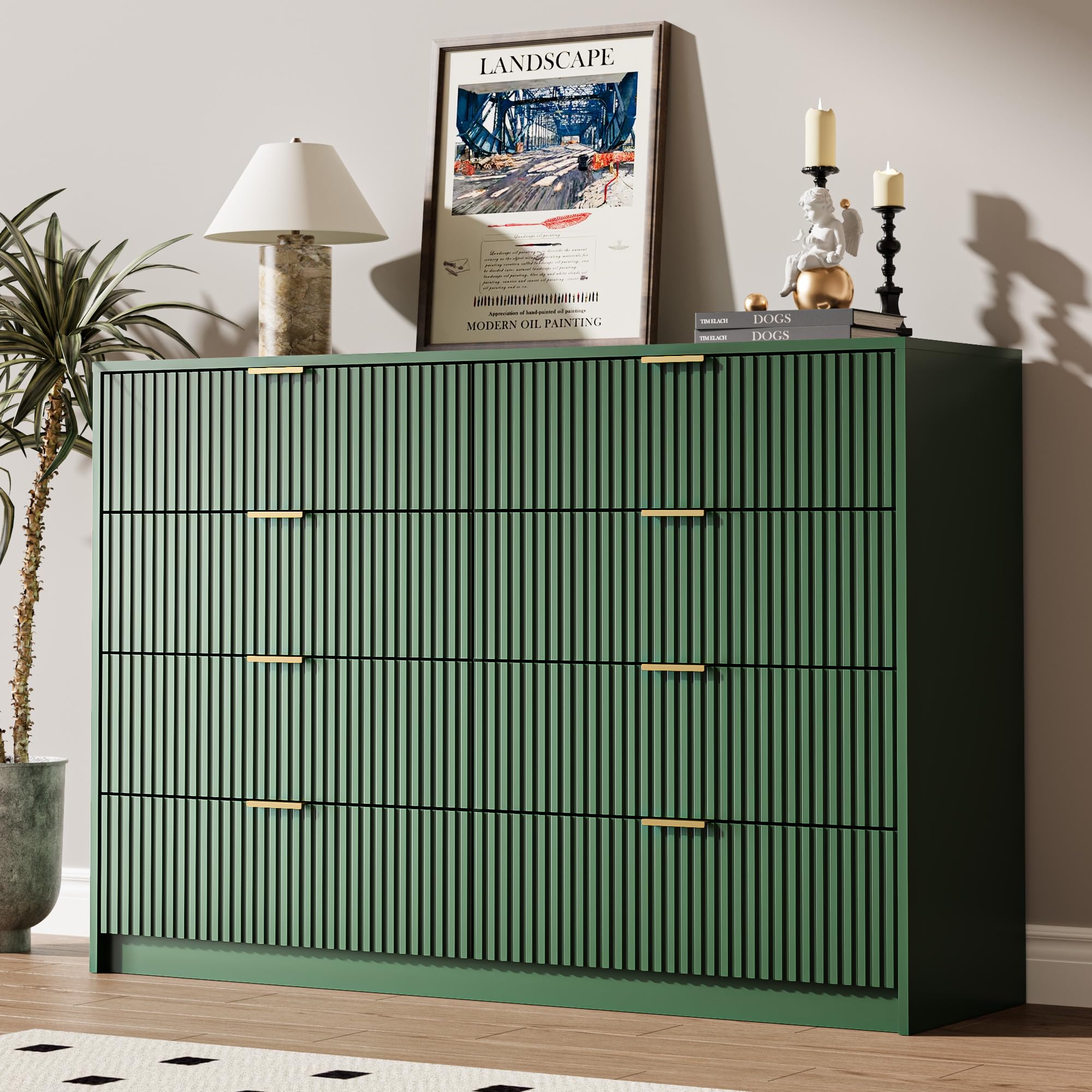 Maisonaria 8-Drawer Fluted Dresser