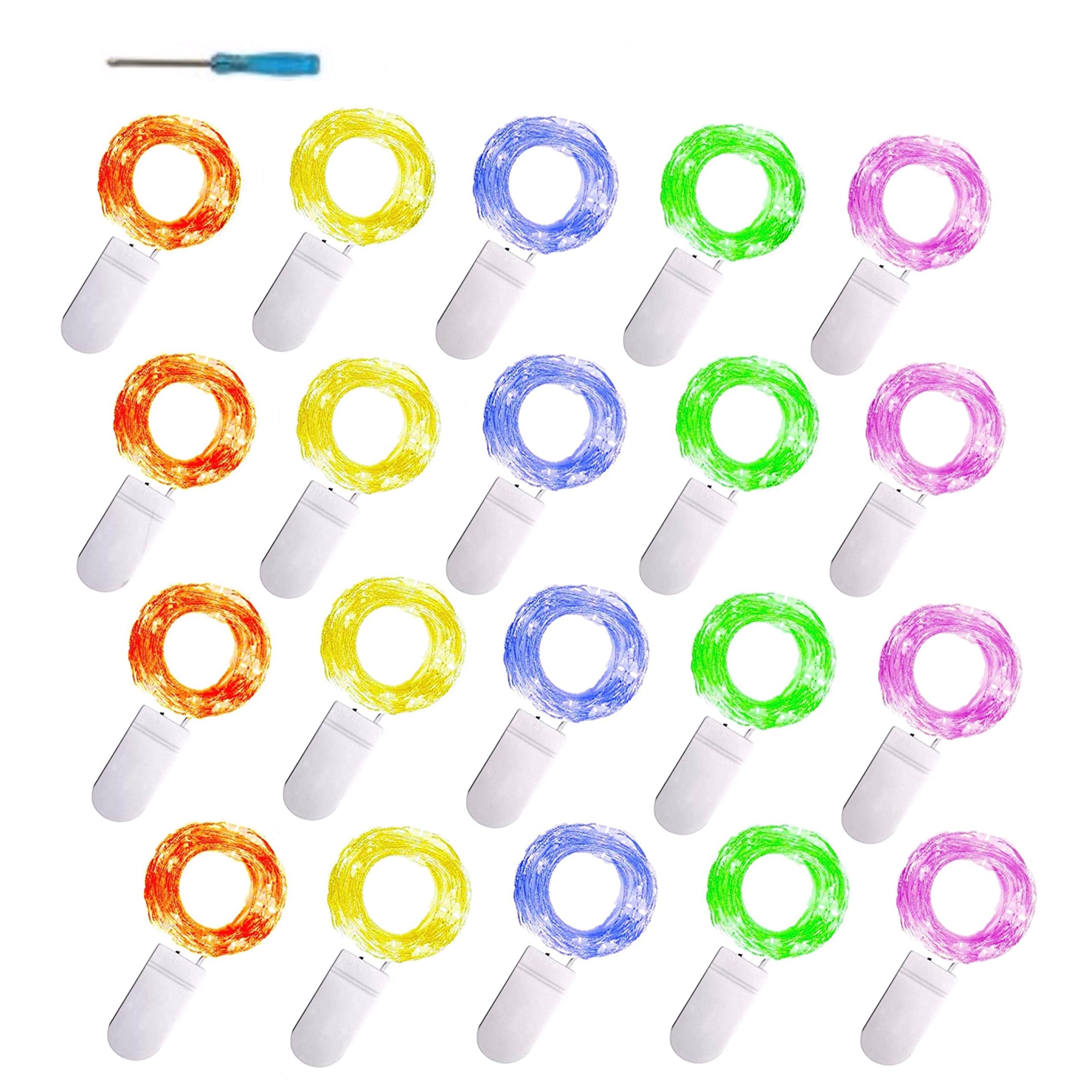 FELISHINE Multicolor Fairy String Lights (20 Pack)