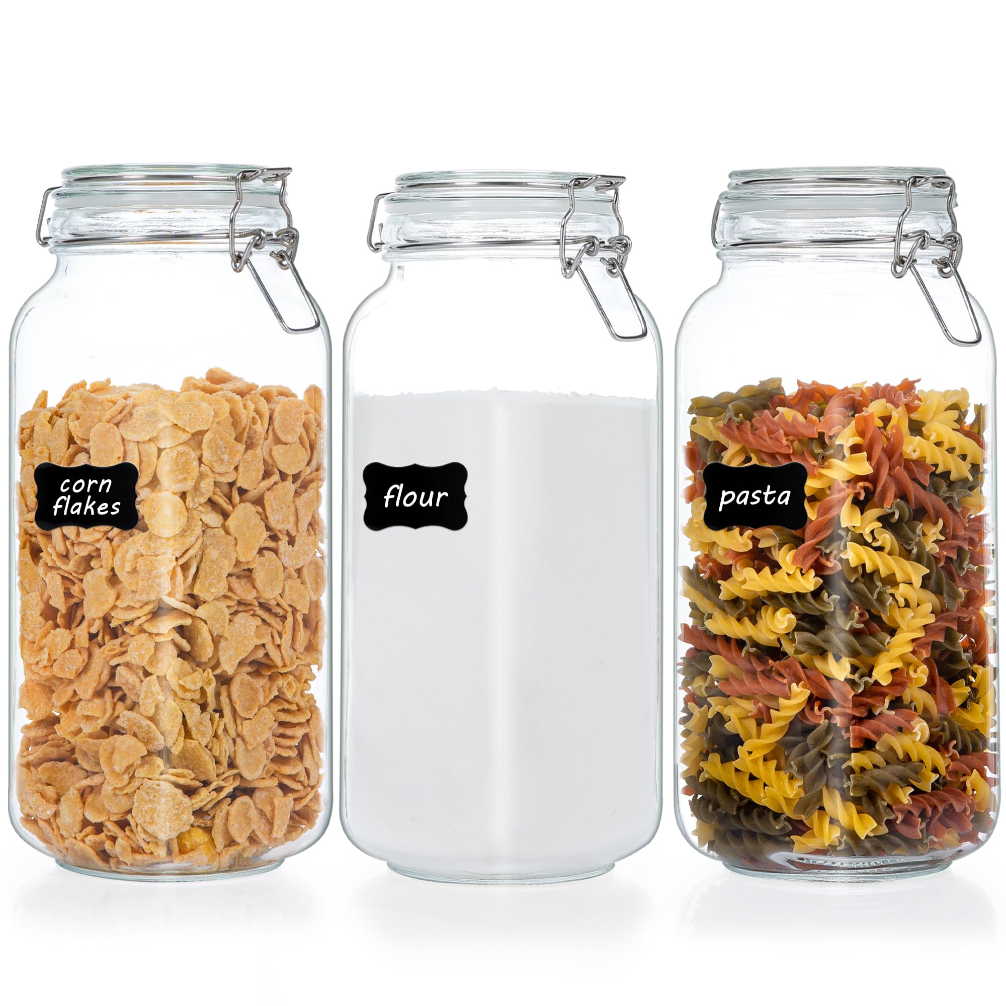 Vtopmart Large Glass Canisters (78 oz, 3-pack)