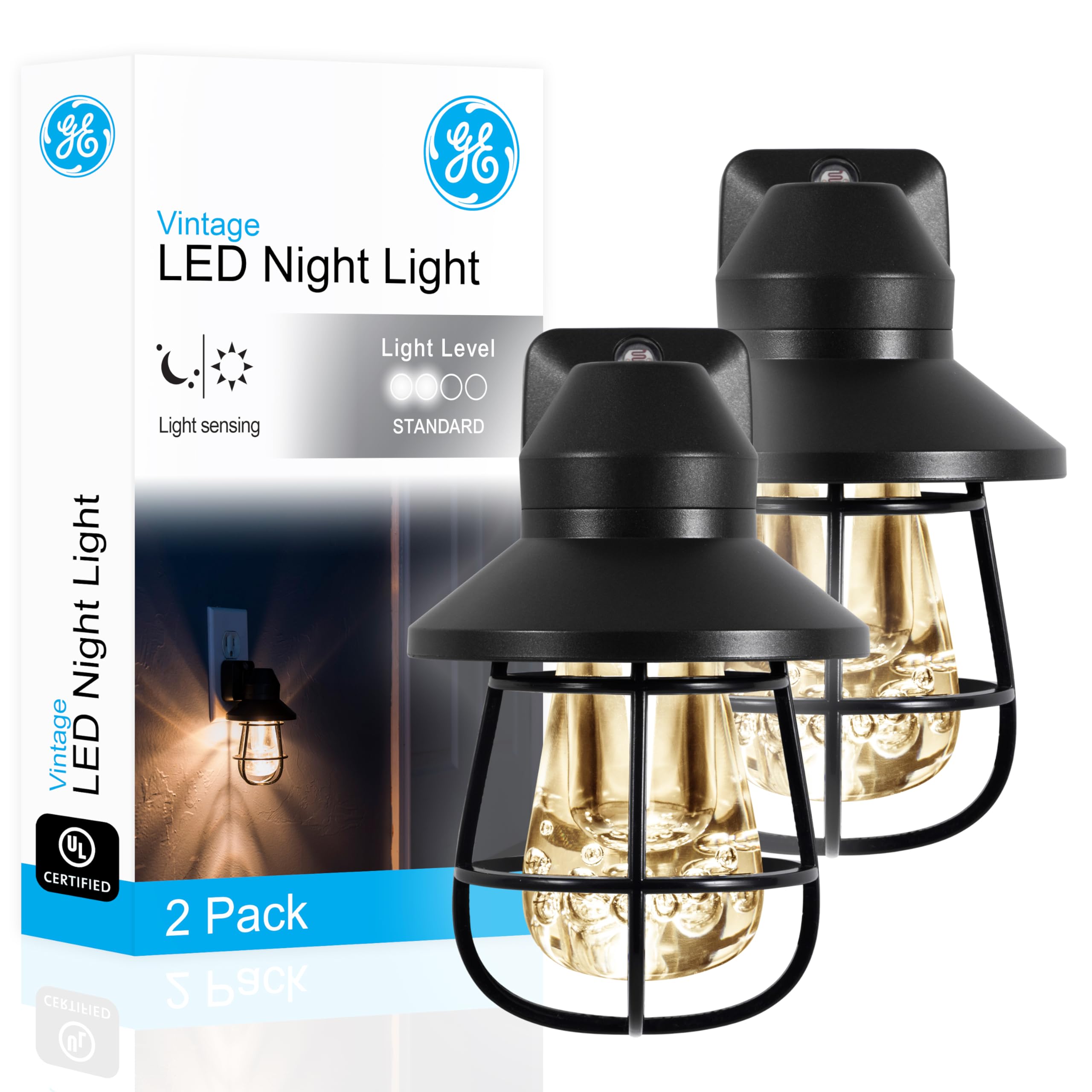 GE Vintage LED Night Light (2-Pack)